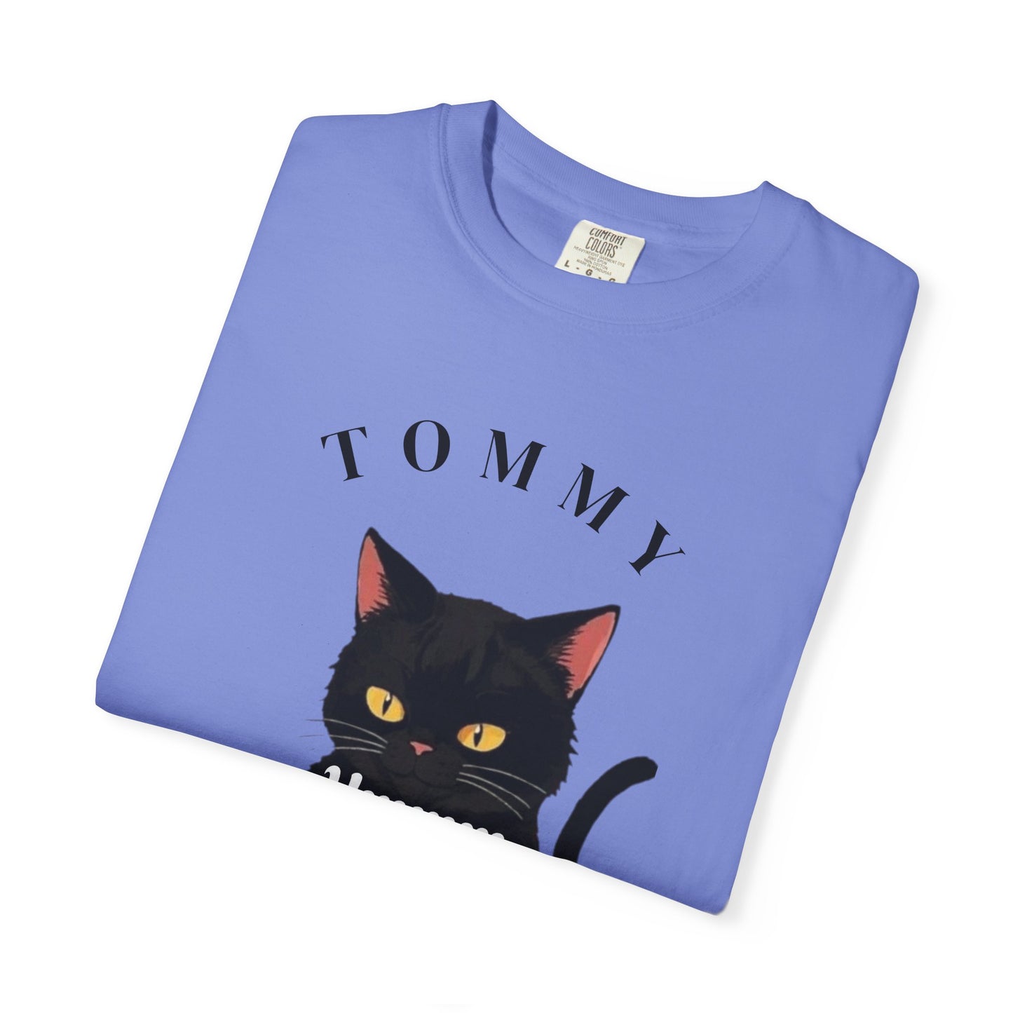 Funny Cat T-Shirt - Tommy the Cat Eats Spaghetti, Gift for Cat Lovers, Cute Pet Apparel, Relaxed Summer Tee, Cat-Themed Clothing