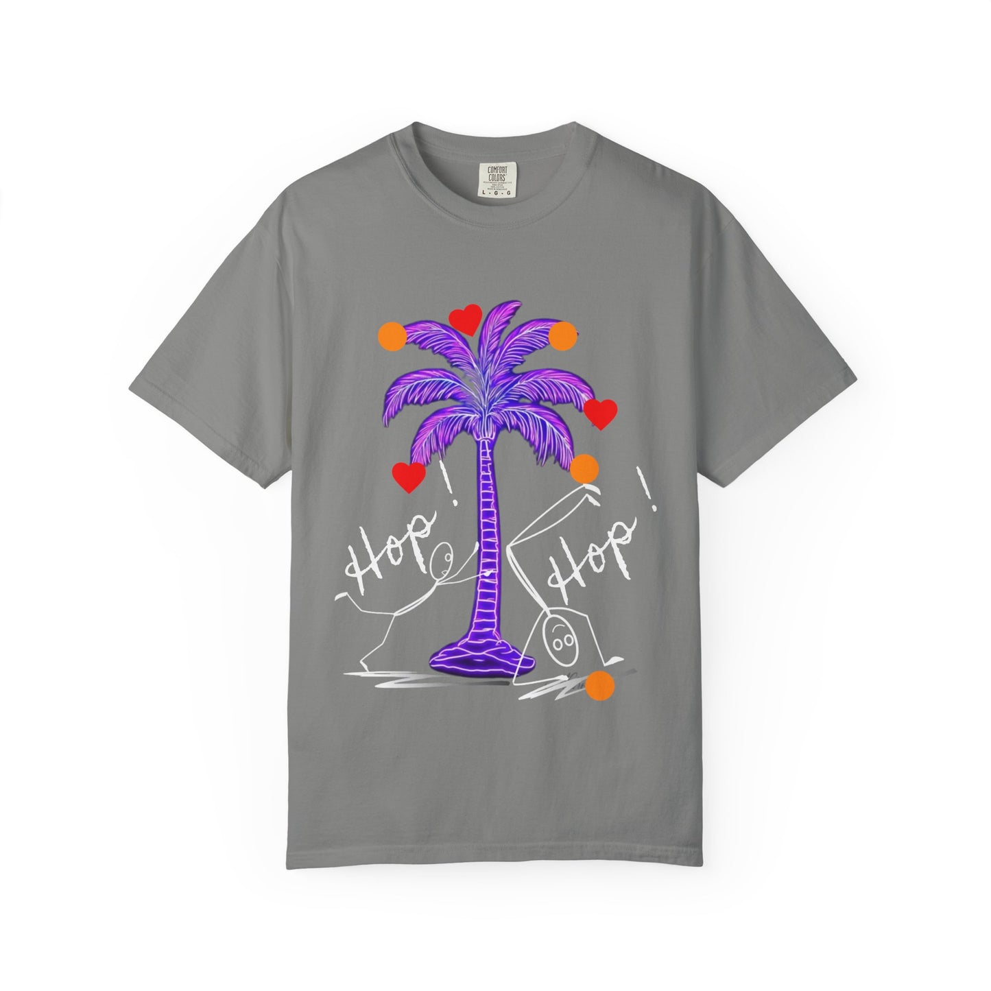 Hop! Palm T-Shirt, Summer Vibes, Beachwear, Casual Style, Gift for Friends, Travel Essential
