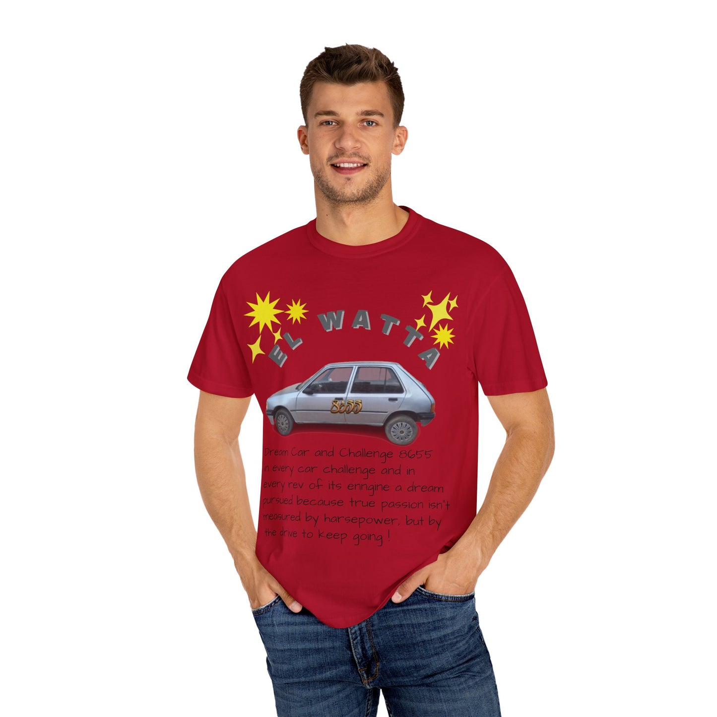 El Watta Vintage Car T-shirt, Unique Design, Unisex Garment-Dyed Tee, Retro Car Lover Gift, Funny Auto Apparel, Unique Gift for Him or Her