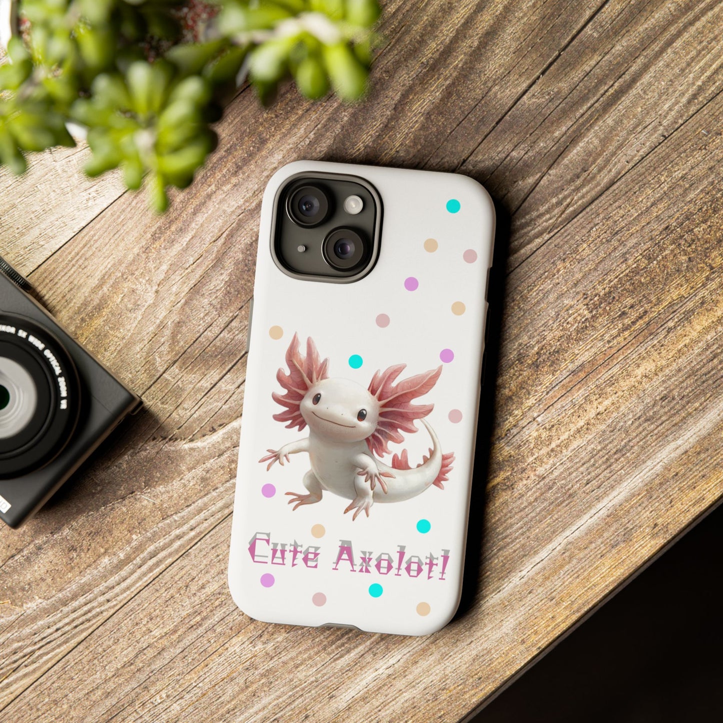 Cute Axolotl Phone Case, Kawaii Phone Cover, Gifts for Kids, Animal Lover Accessories, Cute Axolotl Design