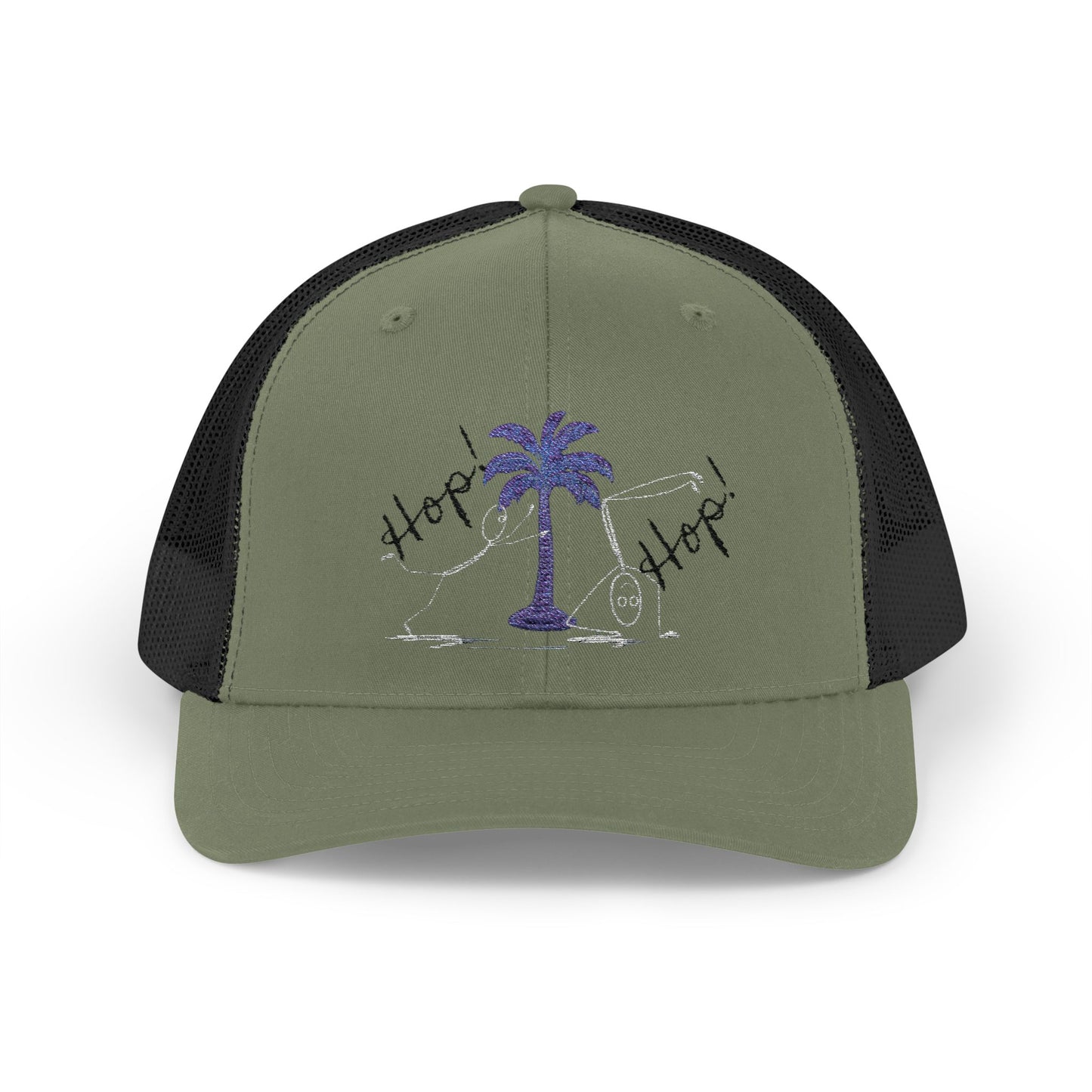 Vibrant Palm Tree Trucker Cap, Summer Hat, Casual Cap, Beach Accessory, Gift for Trendy Friends, Outdoor Gear