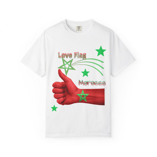 Moroccan Love Flag T-Shirt, Unisex Tee, Casual Wear, Gifts for Travelers, Unique Souvenir, Summer Fashion