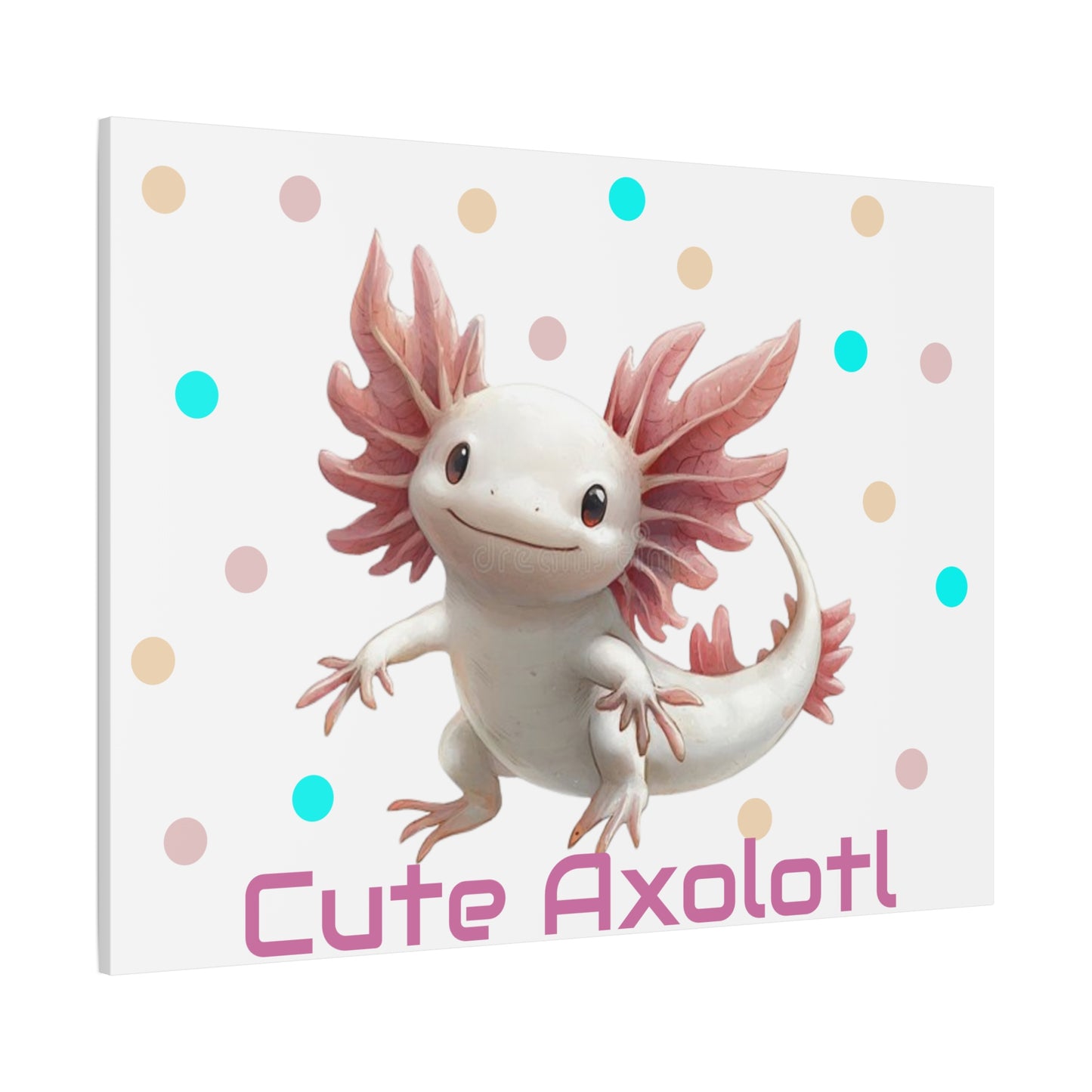 Whimsical Axolotl Canvas Art, Nursery Decor, Cute Wall Art, Kid's Room Decoration, Gift for Animal Lovers, Playful Home Accent