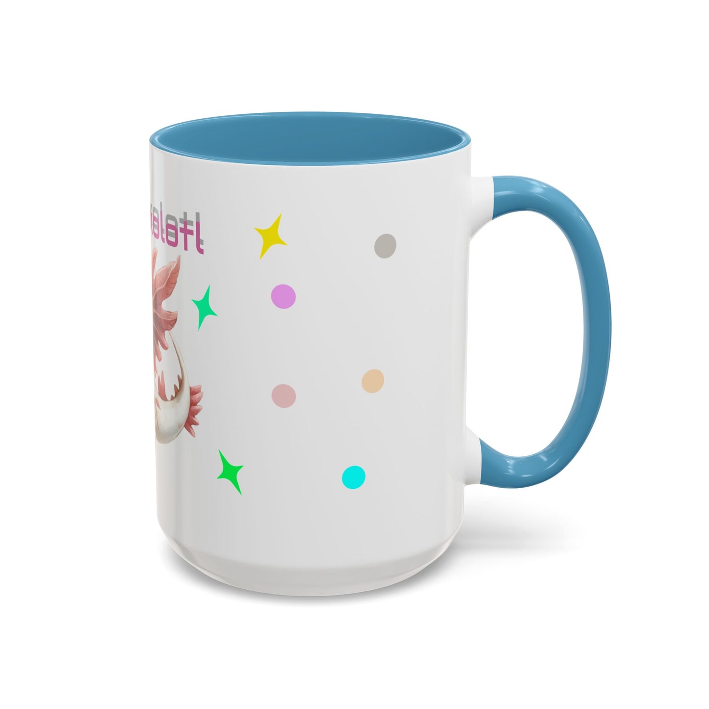 Cute Axolotl Accent Coffee Mug - Fun Gift for Kids, Animal Lover, Unique Decor, Birthday, Everyday Use