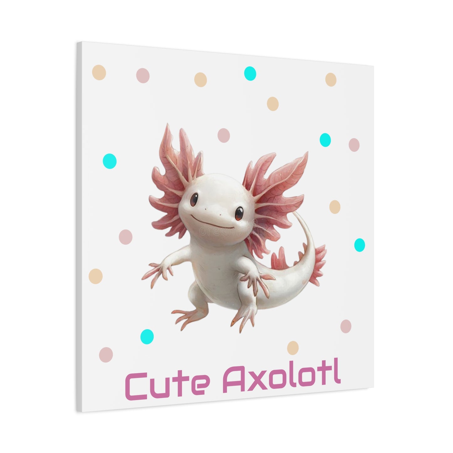Whimsical Axolotl Canvas Art, Nursery Decor, Cute Wall Art, Kid's Room Decoration, Gift for Animal Lovers, Playful Home Accent