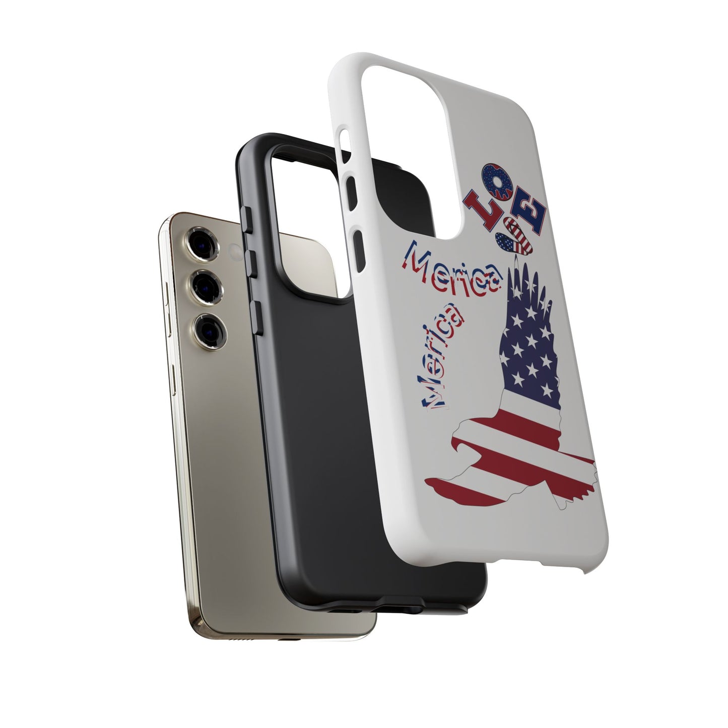 Patriotic Phone Case, Love America Design, American Flag Accessory, Perfect Gift for Veterans, Independence Day, Memorial Day