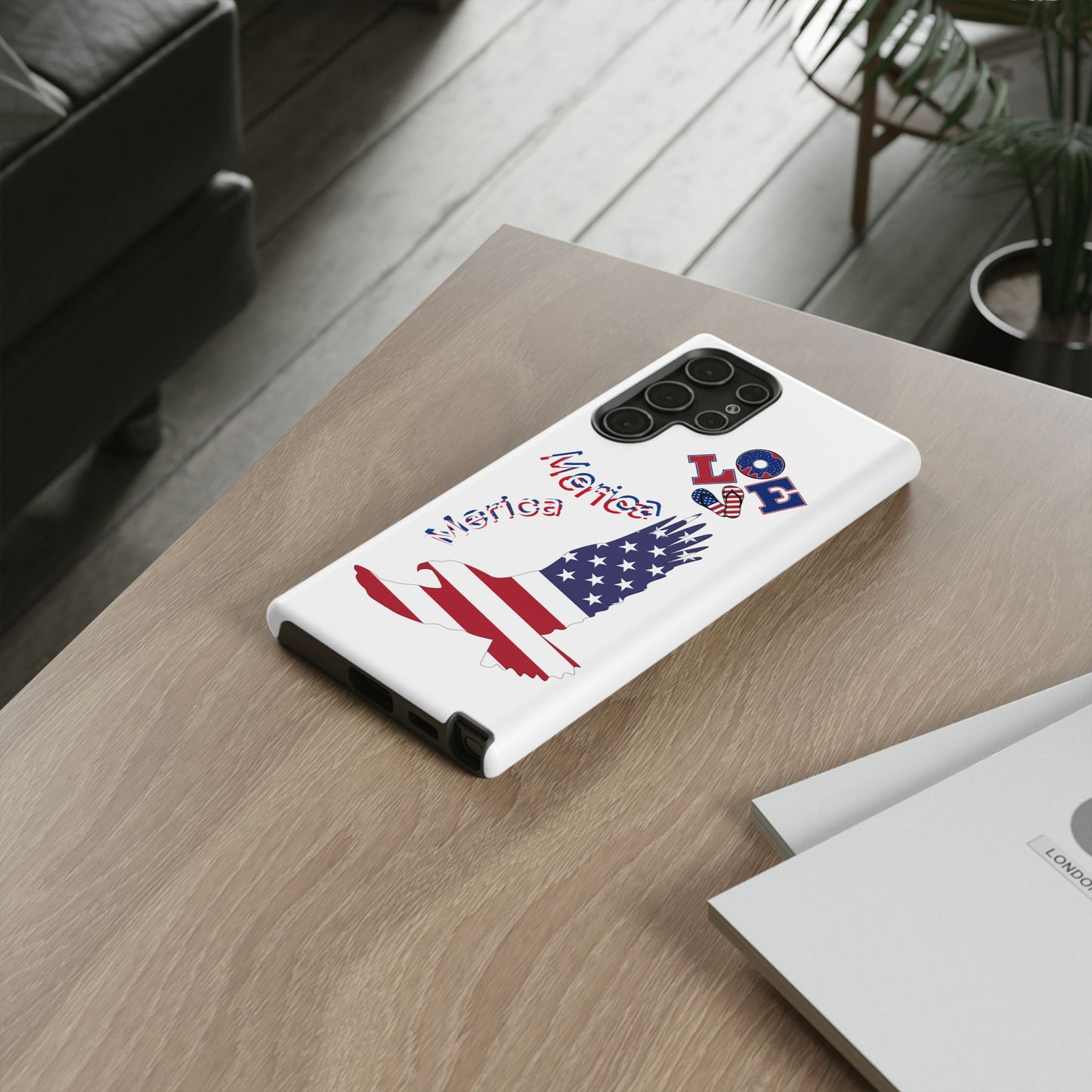 Patriotic Phone Case, Love America Design, American Flag Accessory, Perfect Gift for Veterans, Independence Day, Memorial Day
