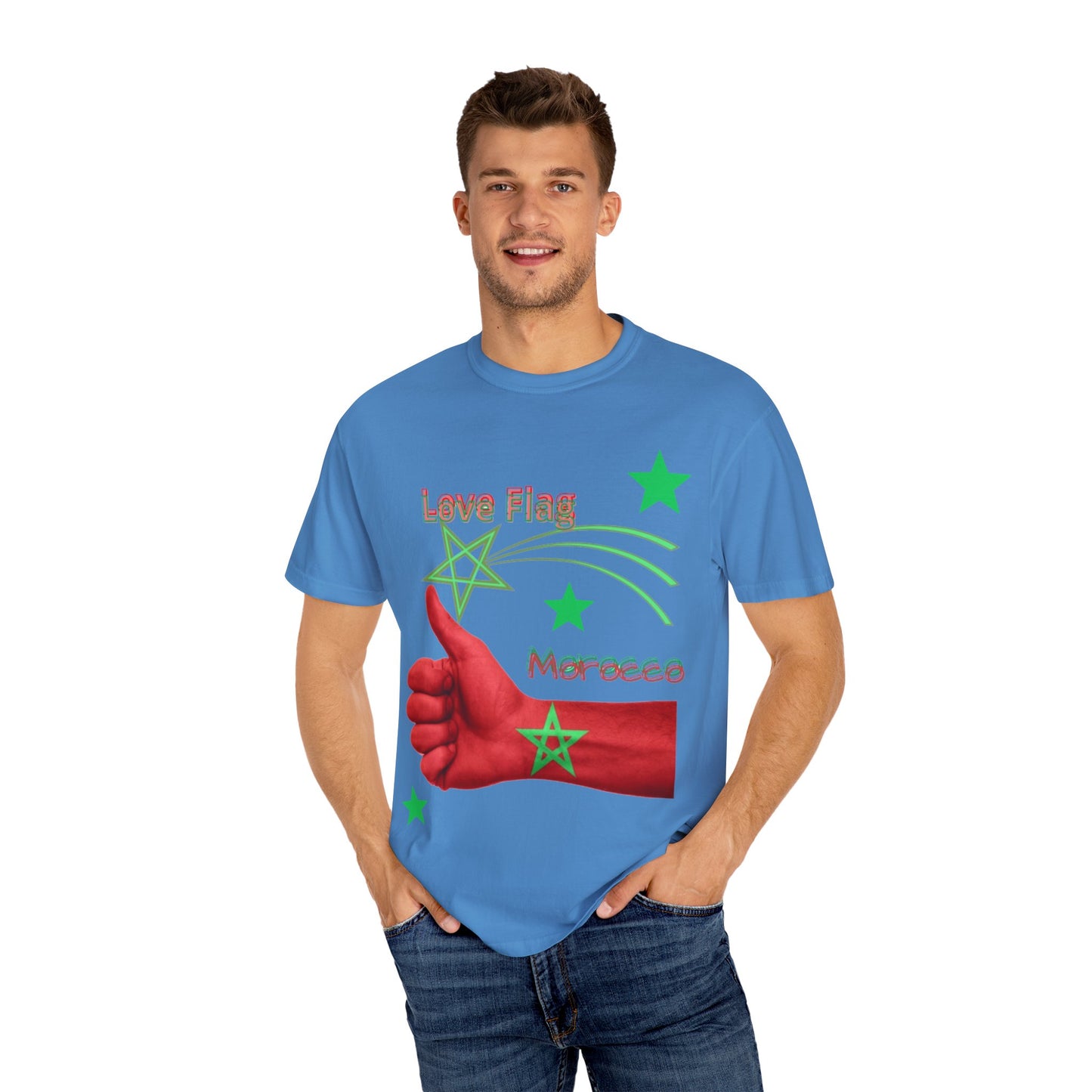 Moroccan Love Flag T-Shirt, Unisex Tee, Casual Wear, Gifts for Travelers, Unique Souvenir, Summer Fashion