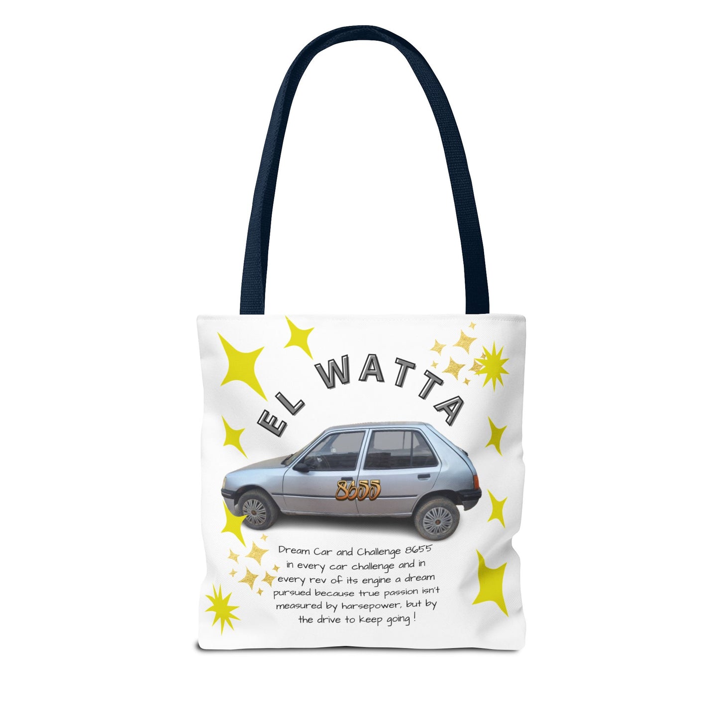 Inspirational Car Tote Bag - Dream Car Challenge, Motivational Gift, Unique Shopping Bag, Road Trip Accessory, Fun Eco-Friendly Tote