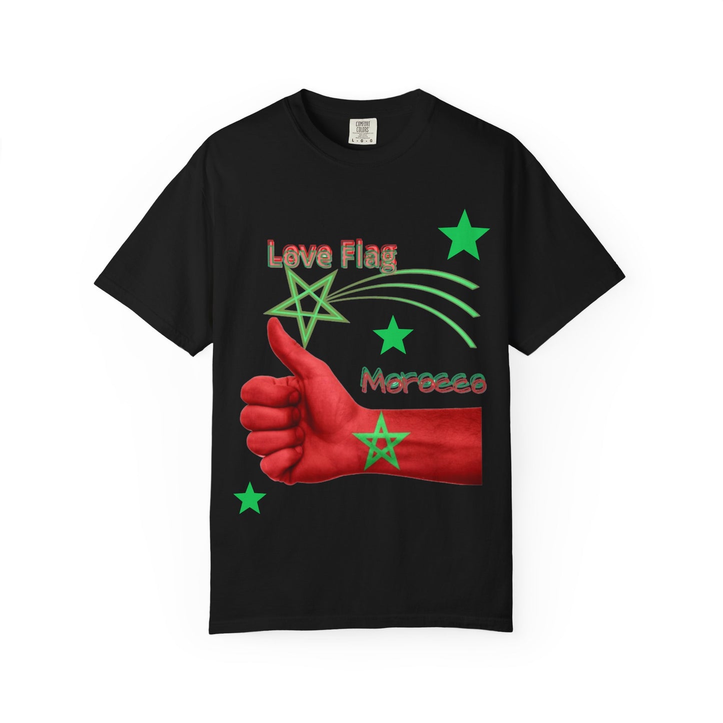 Moroccan Love Flag T-Shirt, Unisex Tee, Casual Wear, Gifts for Travelers, Unique Souvenir, Summer Fashion
