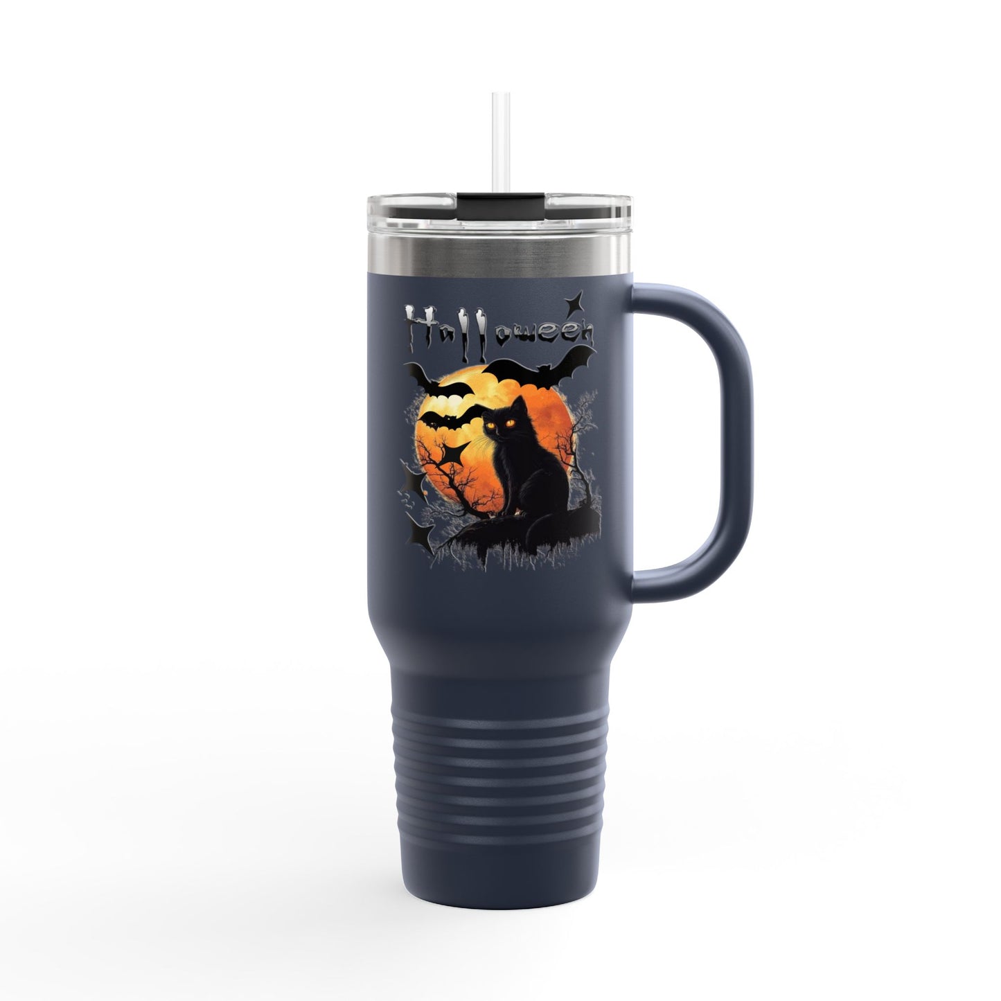 Halloween Cat Insulated Travel Mug | Perfect for Autumn, Fall Decor, Gift for Cat Lovers, Trick or Treat