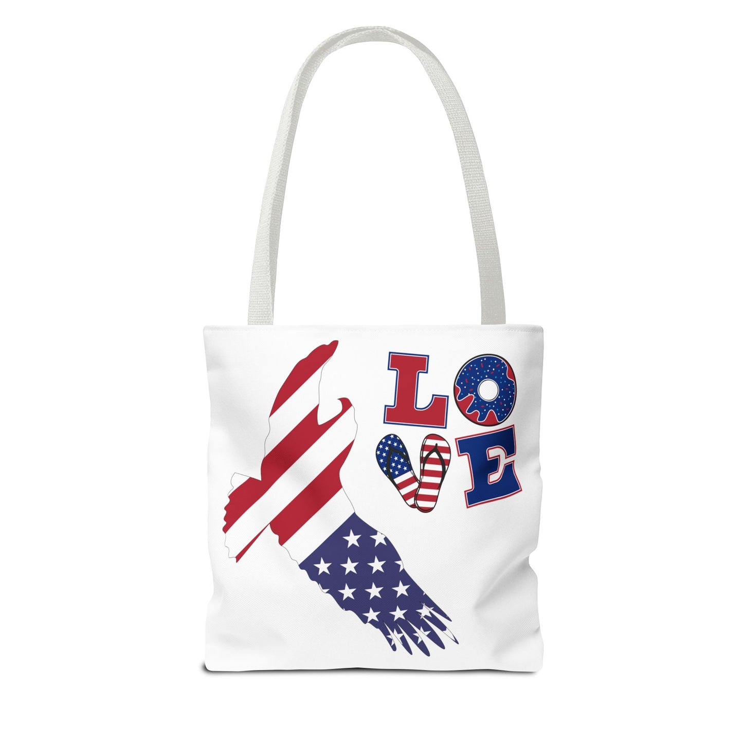 Patriotic Eagle Tote Bag - USA Flag Design, Reusable Shopping Bag, Beach Bag, Gift for Independence Day, Eco-Friendly Carryall