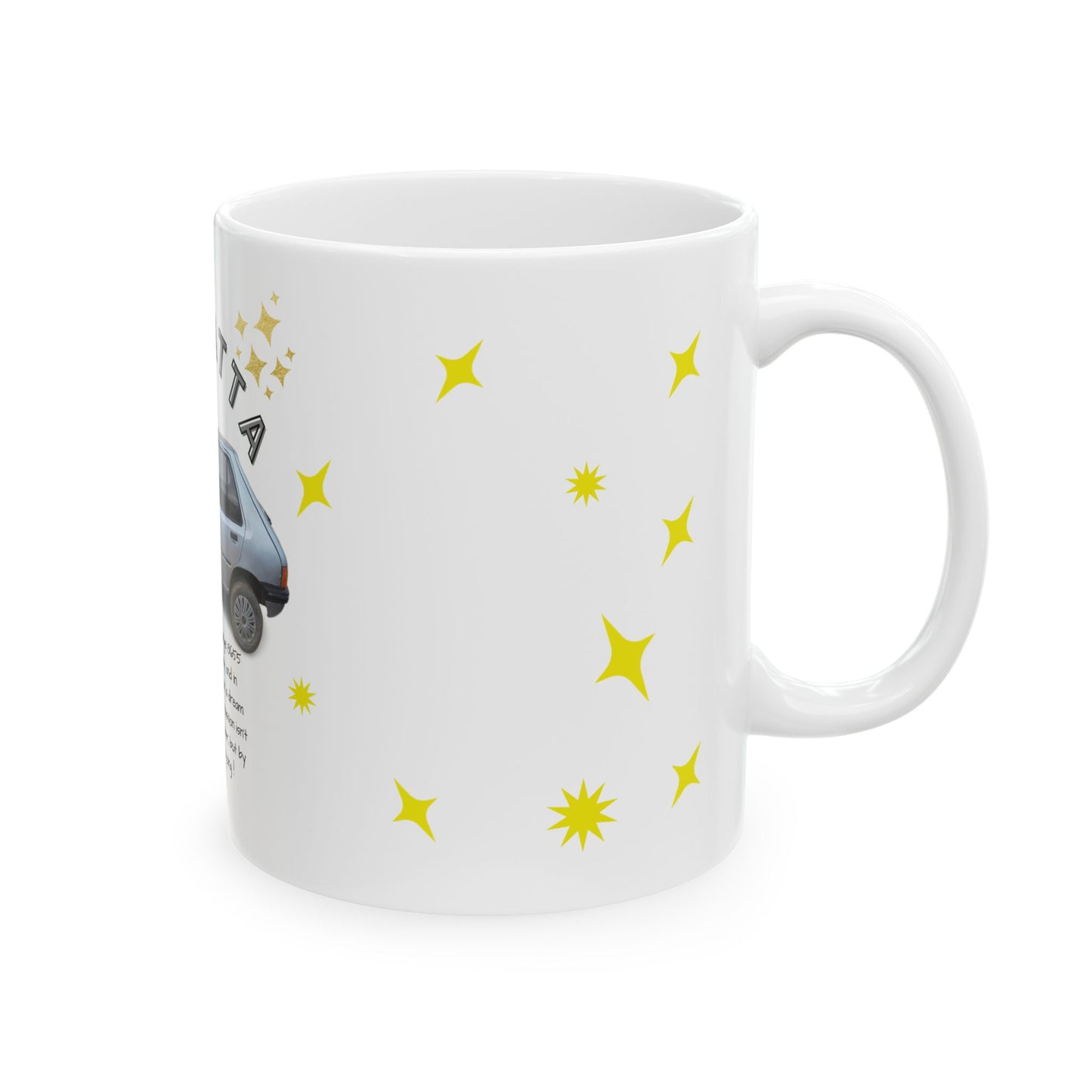 El Watta Inspirational Ceramic Mug, Motivational Coffee Cup, Dream Car Challenge Gift, Starry Night Design, Fun Home Office Decor