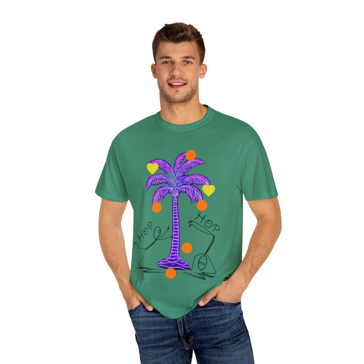 Vibrant Palm Tree Unisex T-Shirt, Casual Summer Wear, Gift for Beach Lovers, Fun Graphic Tee, Vacation Outfit, Artistic Summer Style