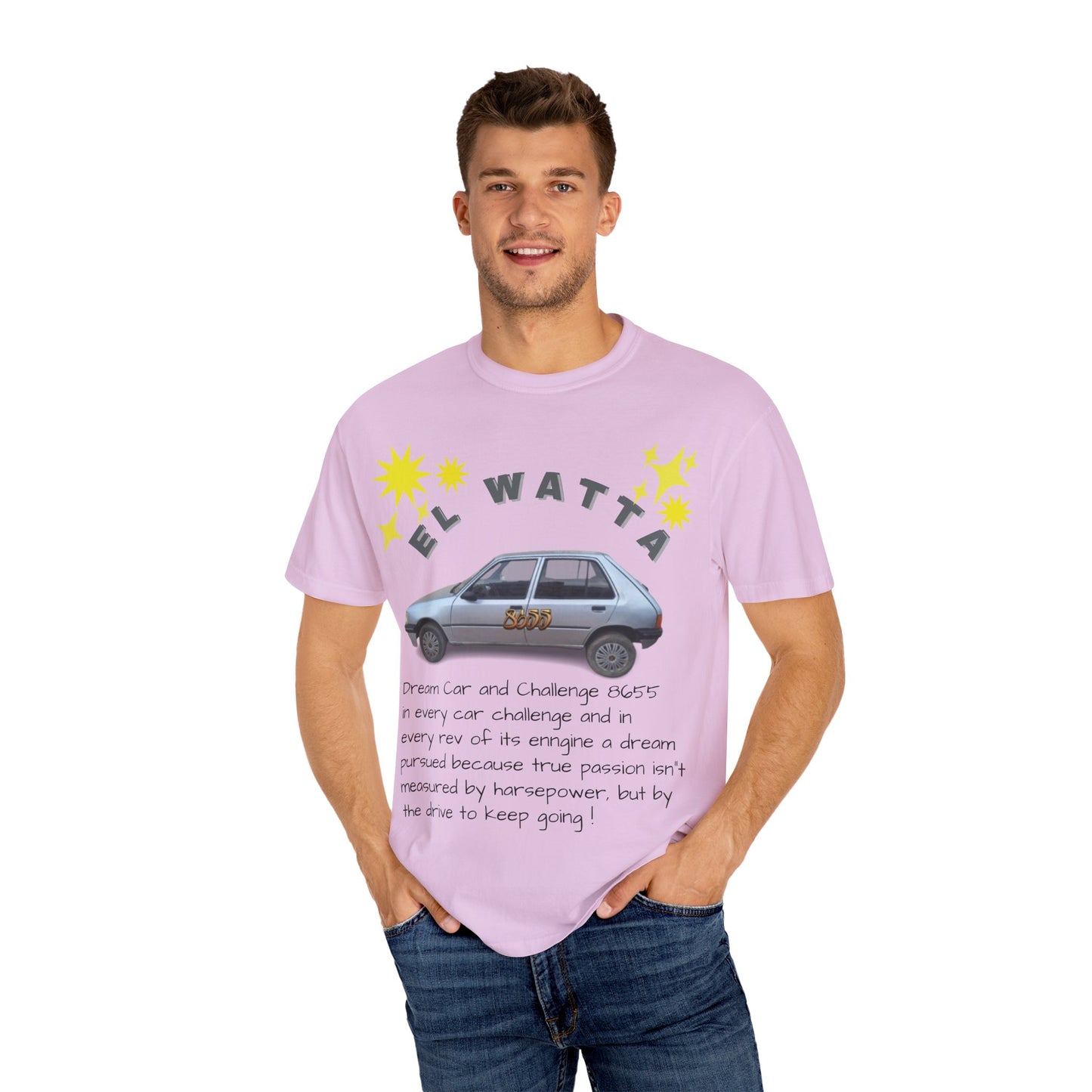 El Watta Vintage Car T-shirt, Unique Design, Unisex Garment-Dyed Tee, Retro Car Lover Gift, Funny Auto Apparel, Unique Gift for Him or Her