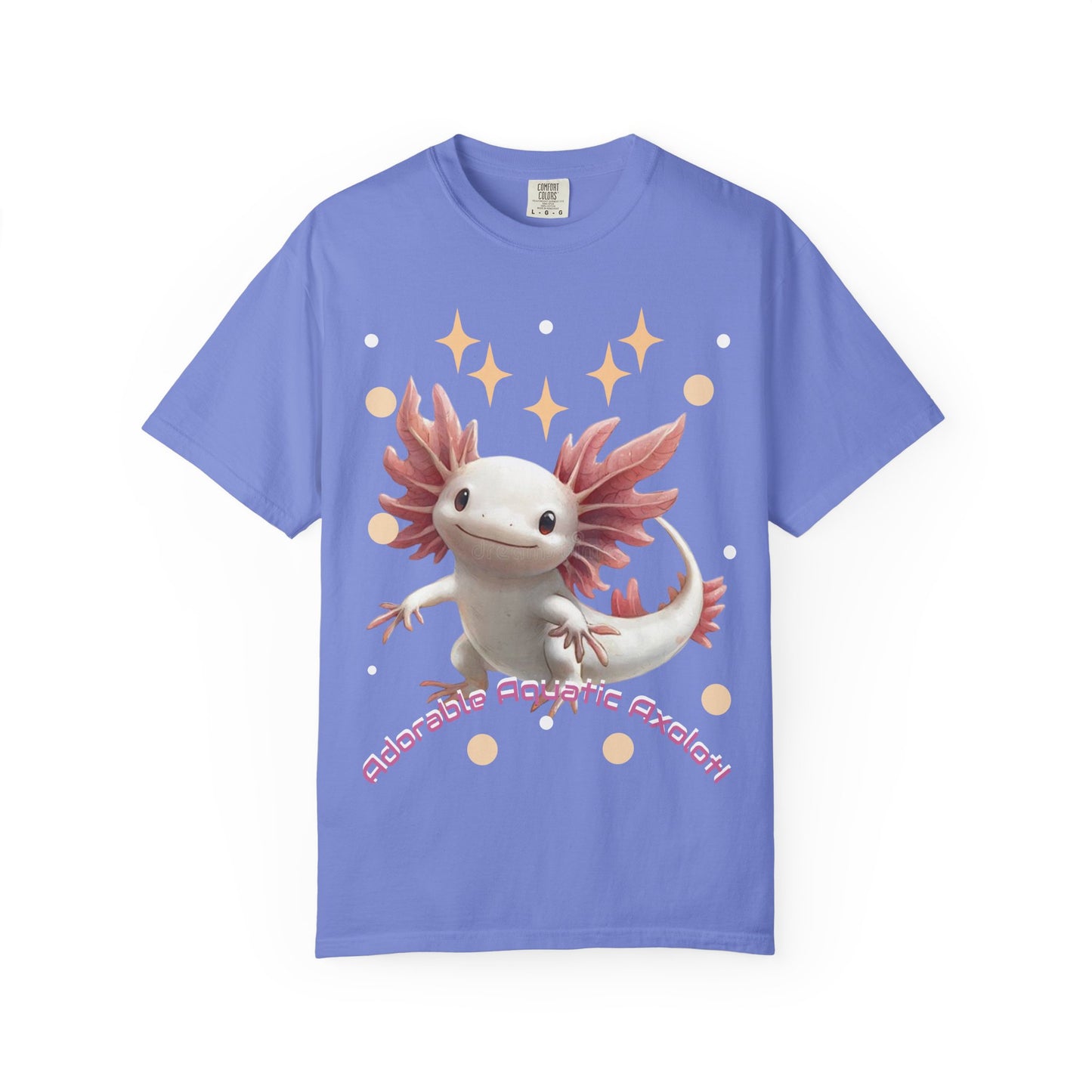 Cute Axolotl T-Shirt for Nature Lovers, Unisex Garment-Dyed Tee, Gift for Animal Enthusiasts, Casual Wear, Birthday Present