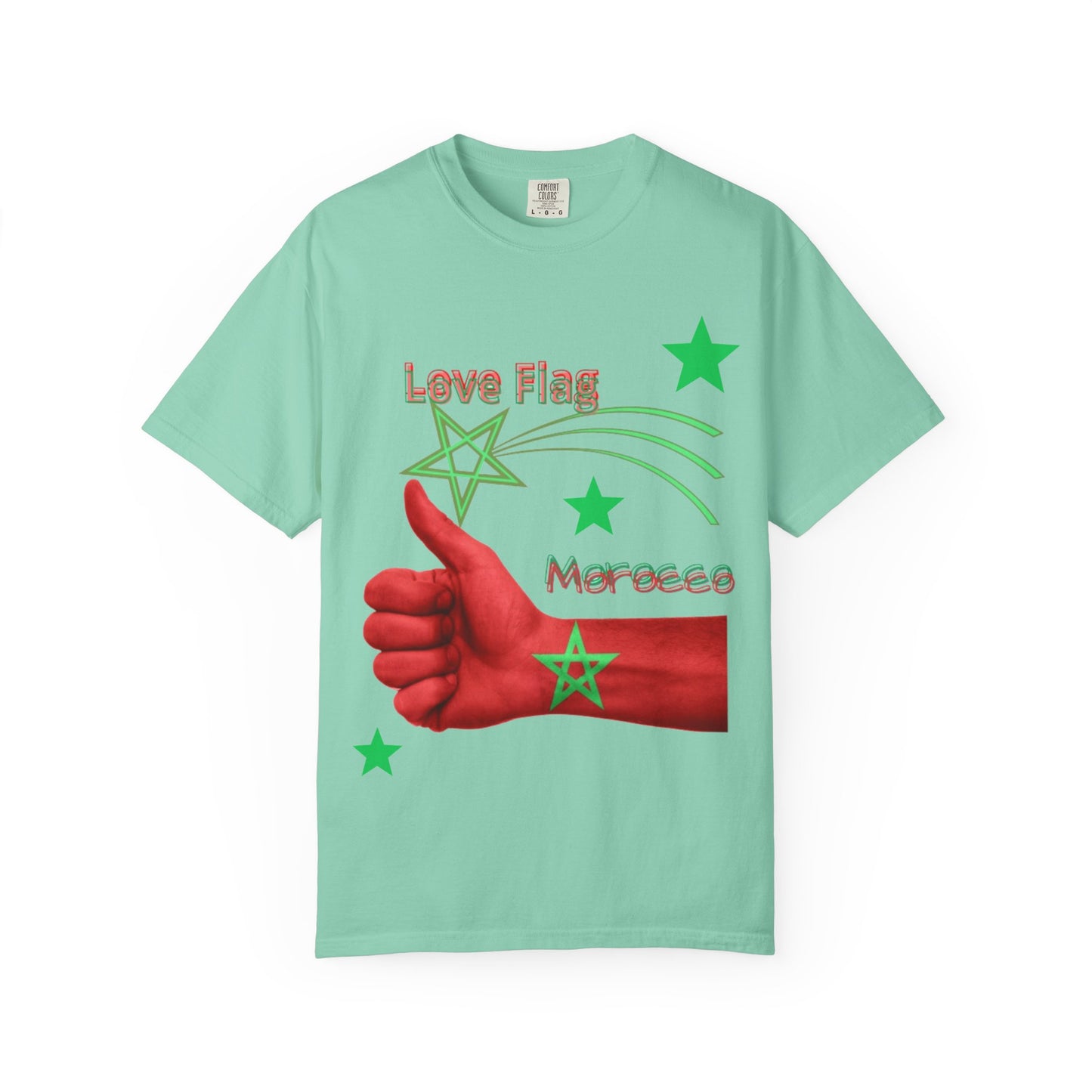 Moroccan Love Flag T-Shirt, Unisex Tee, Casual Wear, Gifts for Travelers, Unique Souvenir, Summer Fashion