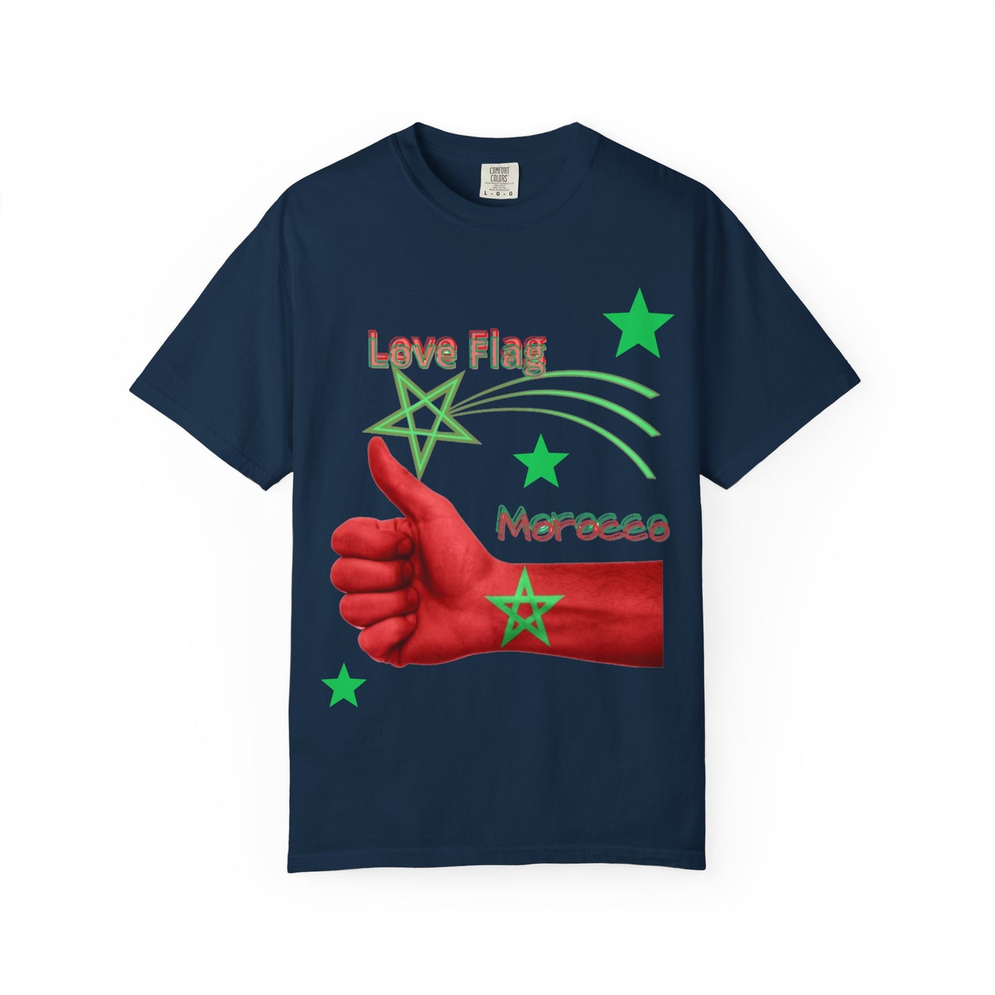 Moroccan Love Flag T-Shirt, Unisex Tee, Casual Wear, Gifts for Travelers, Unique Souvenir, Summer Fashion