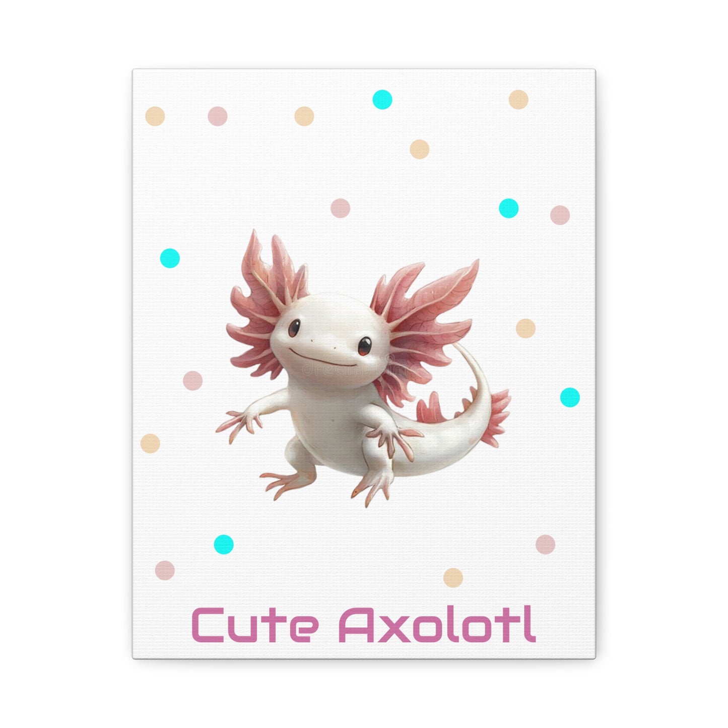 Whimsical Axolotl Canvas Art, Nursery Decor, Cute Wall Art, Kid's Room Decoration, Gift for Animal Lovers, Playful Home Accent