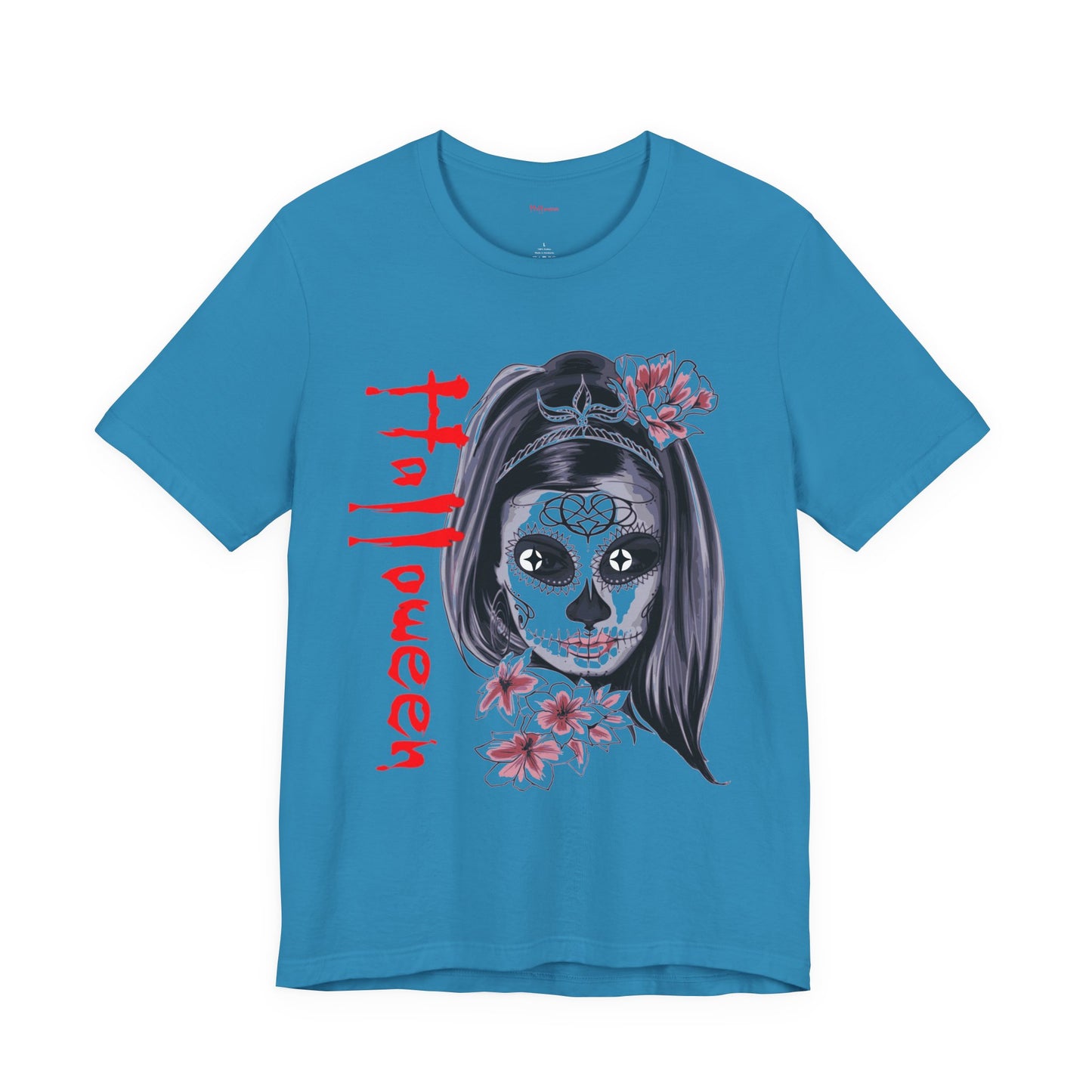 Halloween T-Shirt – Día de los Muertos Skull Shirt | Spooky October 31 Holiday Tee USA, Halloween Sugar Skull Tee, Unisex , Spooky Graphic Tee, Festival Wear