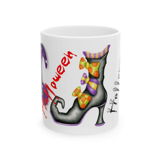 Halloween Witch Boot Mug, Spooky Coffee Cup, Fall Decor, Gift for Her, Witchcraft Lovers, Halloween Party, Cute Ceramic Mug