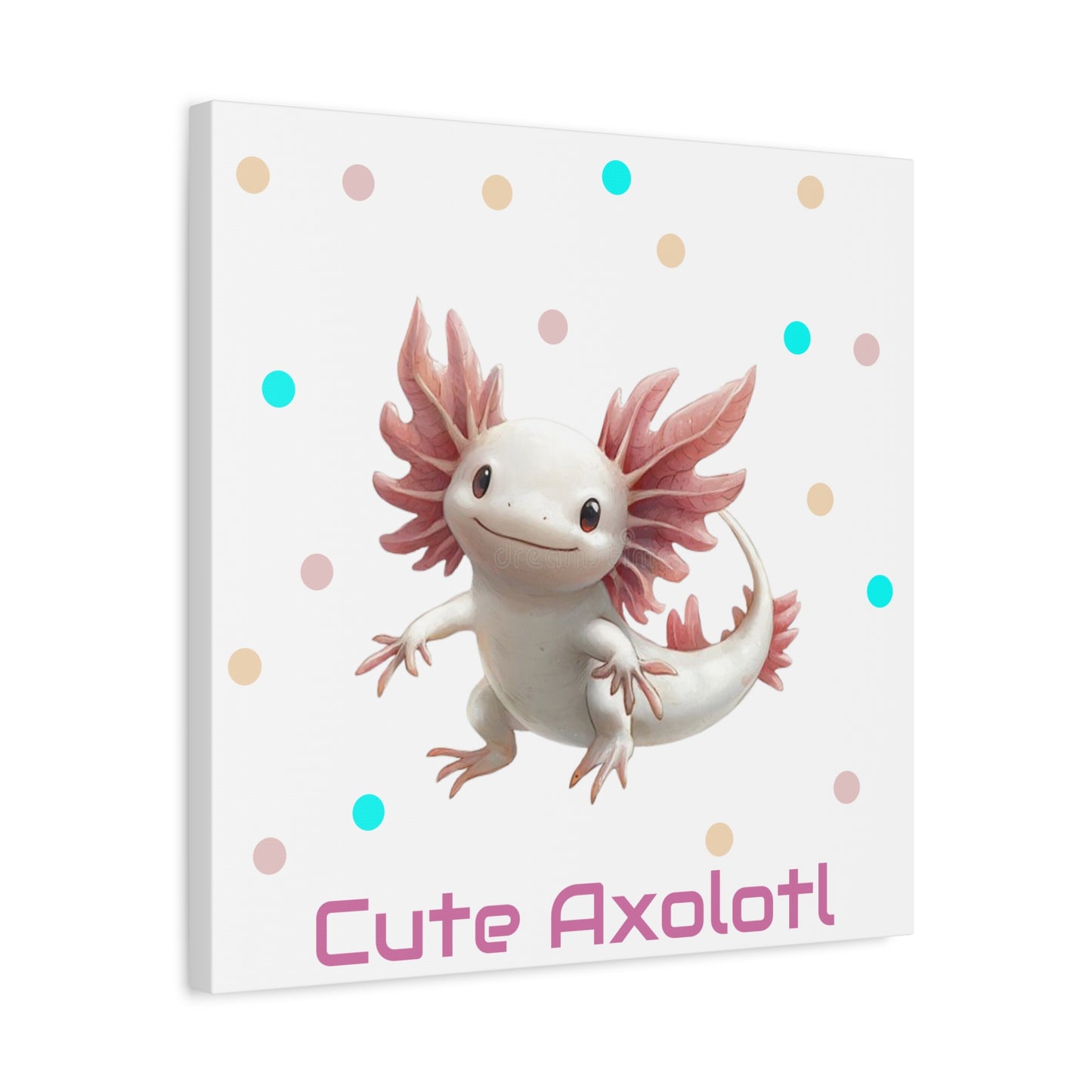 Whimsical Axolotl Canvas Art, Nursery Decor, Cute Wall Art, Kid's Room Decoration, Gift for Animal Lovers, Playful Home Accent