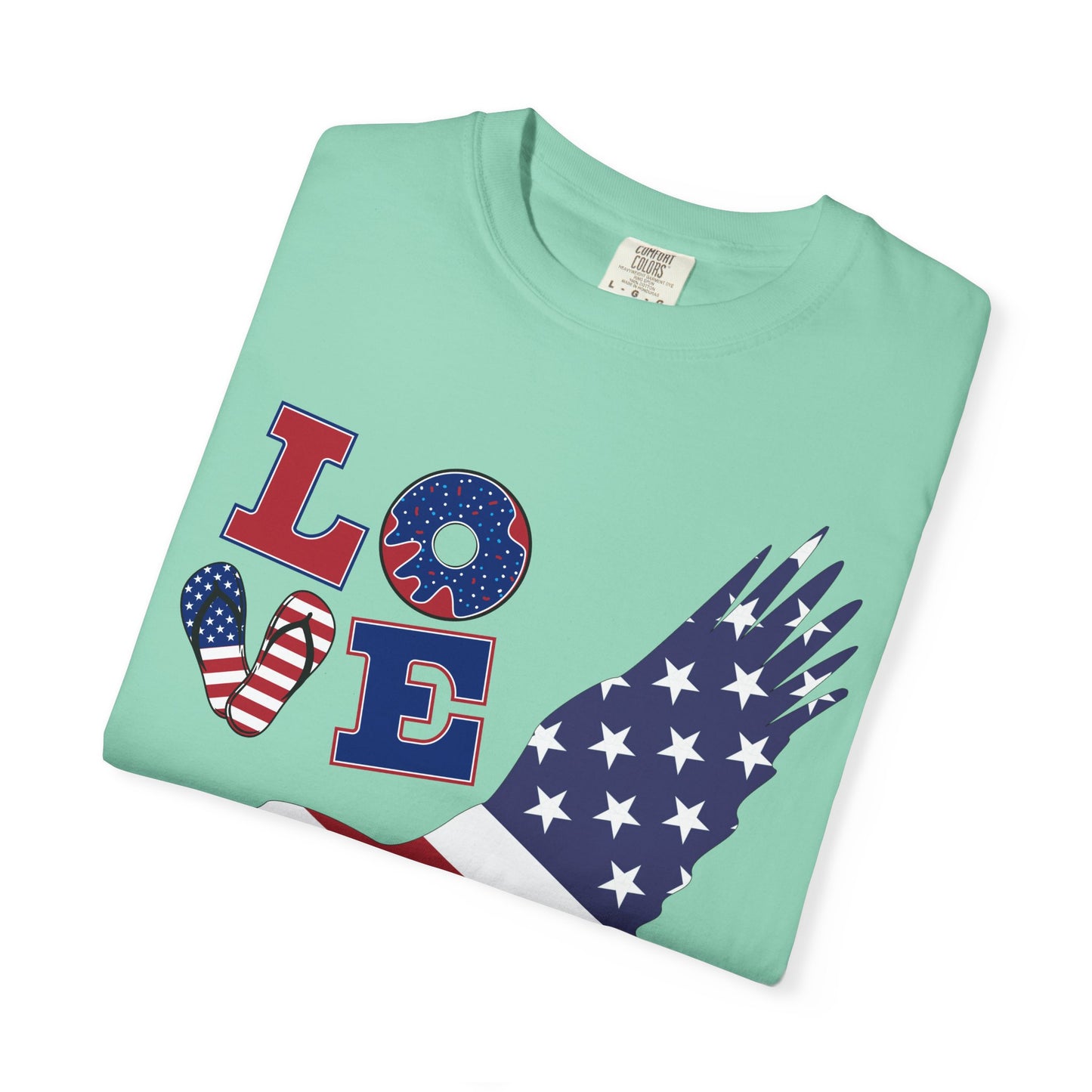 Patriotic Graphic T-Shirt, Love Merica Tee, July 4th Apparel, Unisex Independence Day Shirt, USA Pride Gift, Casual Summer Top