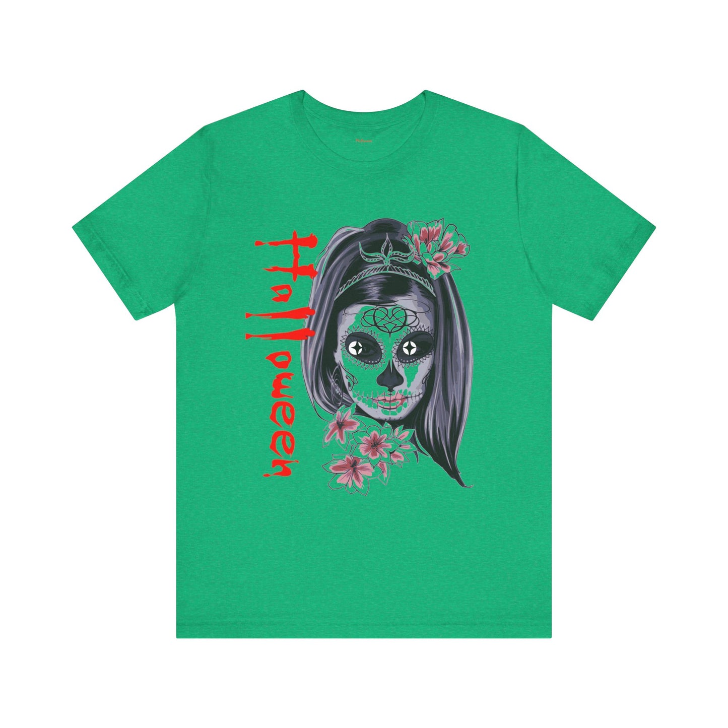 Halloween T-Shirt – Día de los Muertos Skull Shirt | Spooky October 31 Holiday Tee USA, Halloween Sugar Skull Tee, Unisex , Spooky Graphic Tee, Festival Wear
