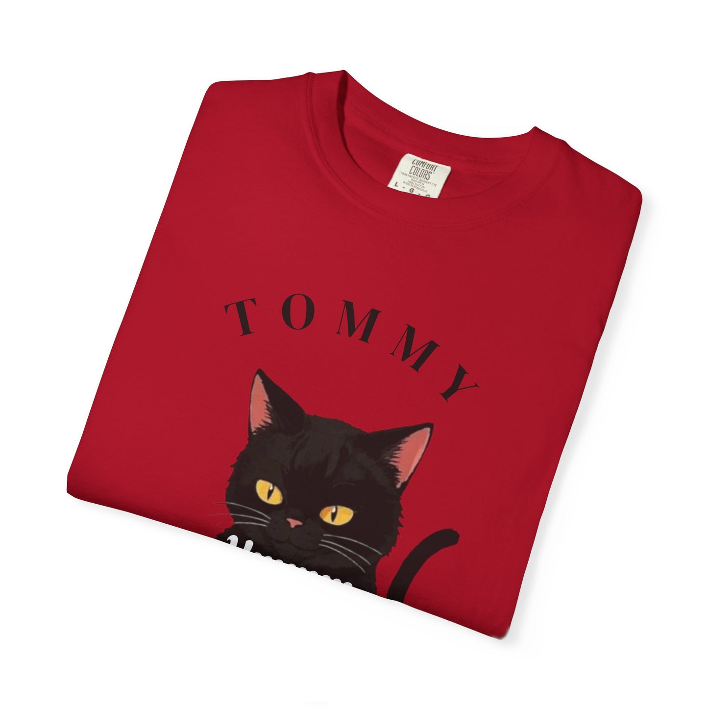 Funny Cat T-Shirt - Tommy the Cat Eats Spaghetti, Gift for Cat Lovers, Cute Pet Apparel, Relaxed Summer Tee, Cat-Themed Clothing