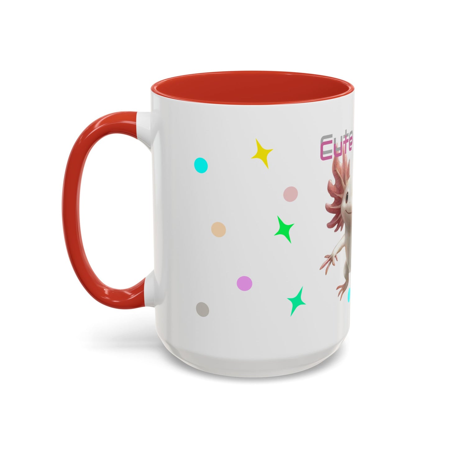 Cute Axolotl Accent Coffee Mug - Fun Gift for Kids, Animal Lover, Unique Decor, Birthday, Everyday Use