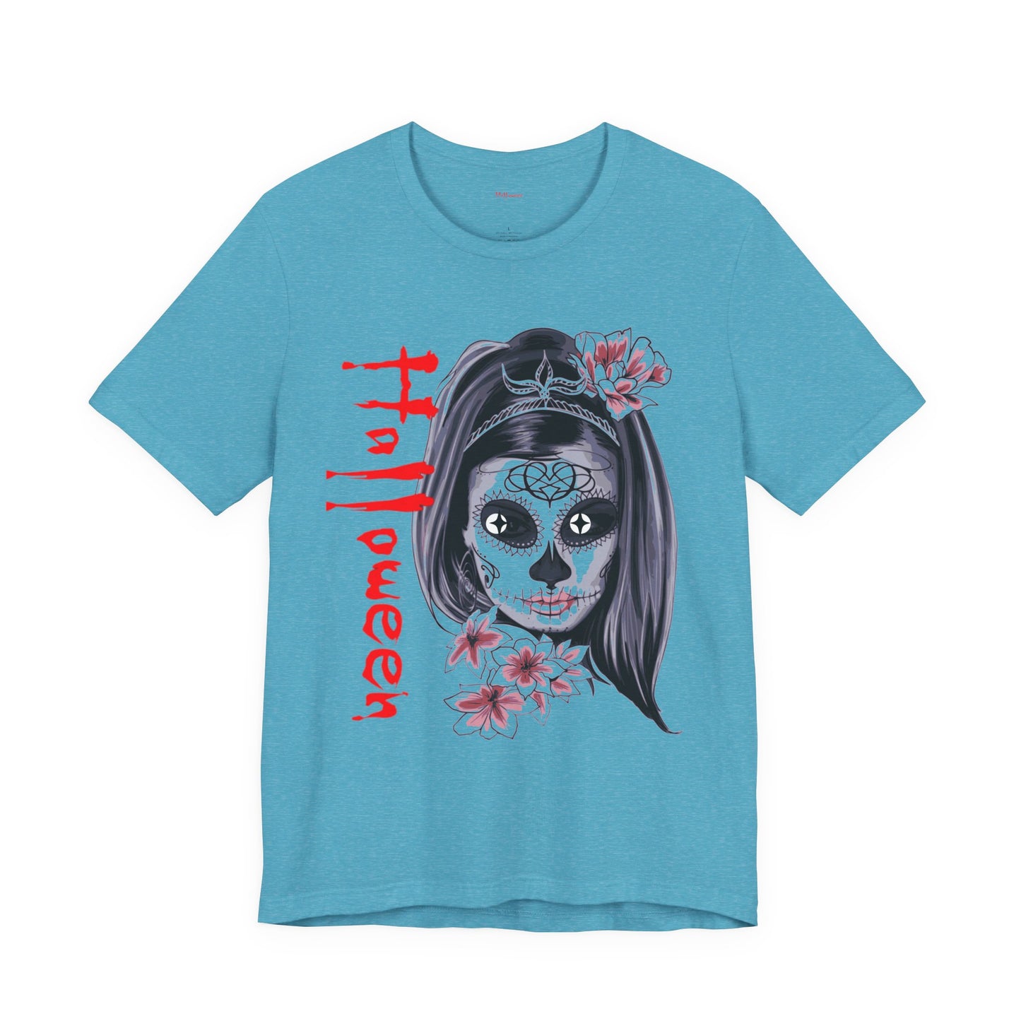 Halloween T-Shirt – Día de los Muertos Skull Shirt | Spooky October 31 Holiday Tee USA, Halloween Sugar Skull Tee, Unisex , Spooky Graphic Tee, Festival Wear