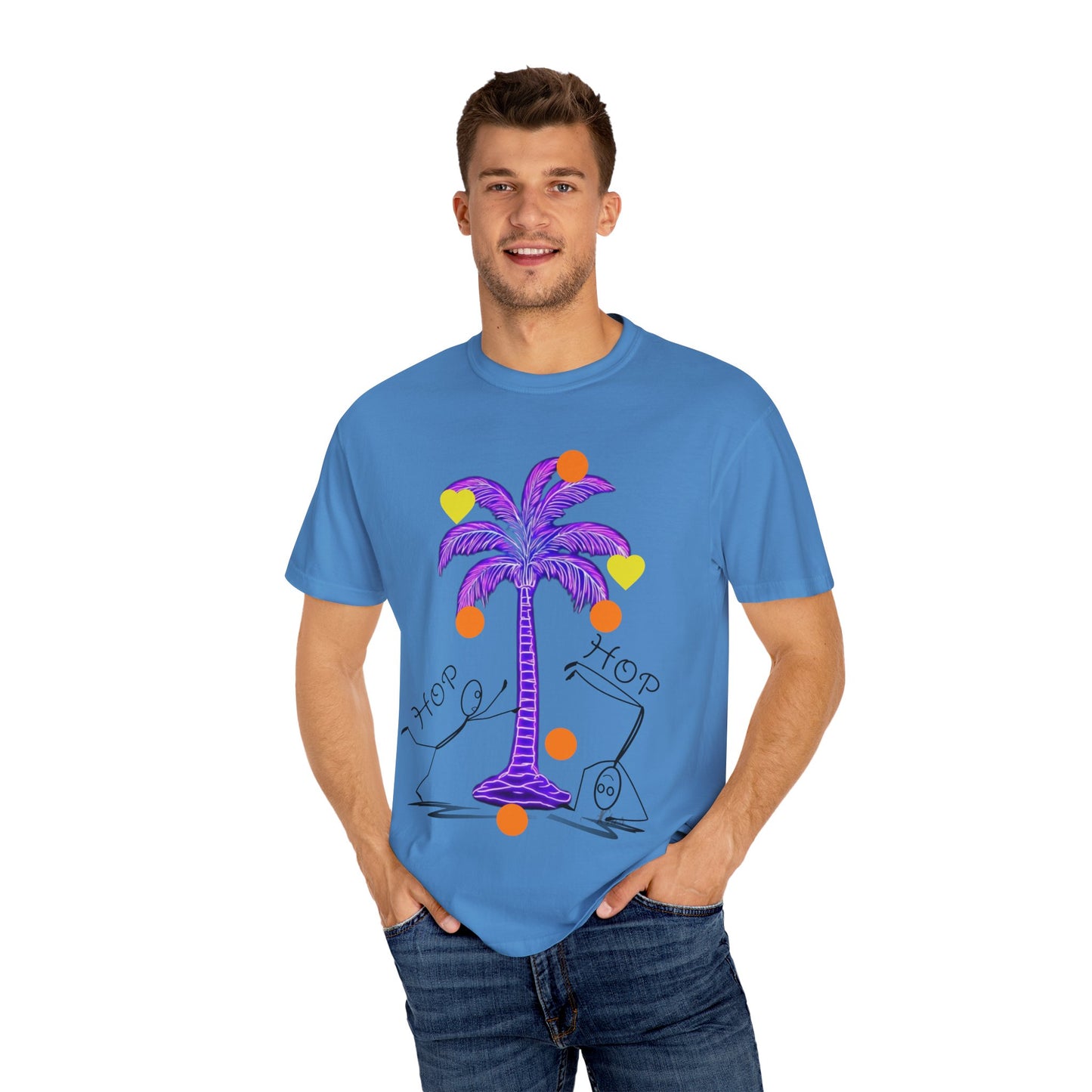 Vibrant Palm Tree Unisex T-Shirt, Casual Summer Wear, Gift for Beach Lovers, Fun Graphic Tee, Vacation Outfit, Artistic Summer Style