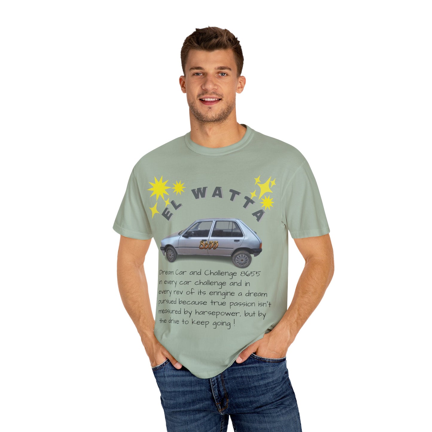 El Watta Vintage Car T-shirt, Unique Design, Unisex Garment-Dyed Tee, Retro Car Lover Gift, Funny Auto Apparel, Unique Gift for Him or Her