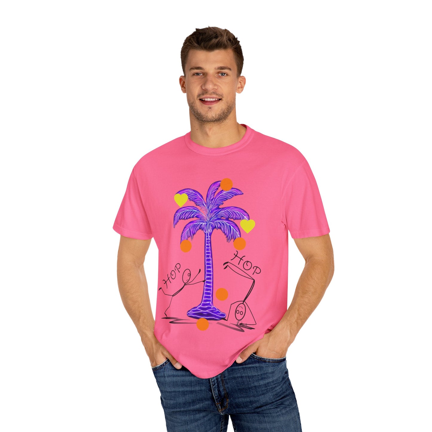 Vibrant Palm Tree Unisex T-Shirt, Casual Summer Wear, Gift for Beach Lovers, Fun Graphic Tee, Vacation Outfit, Artistic Summer Style