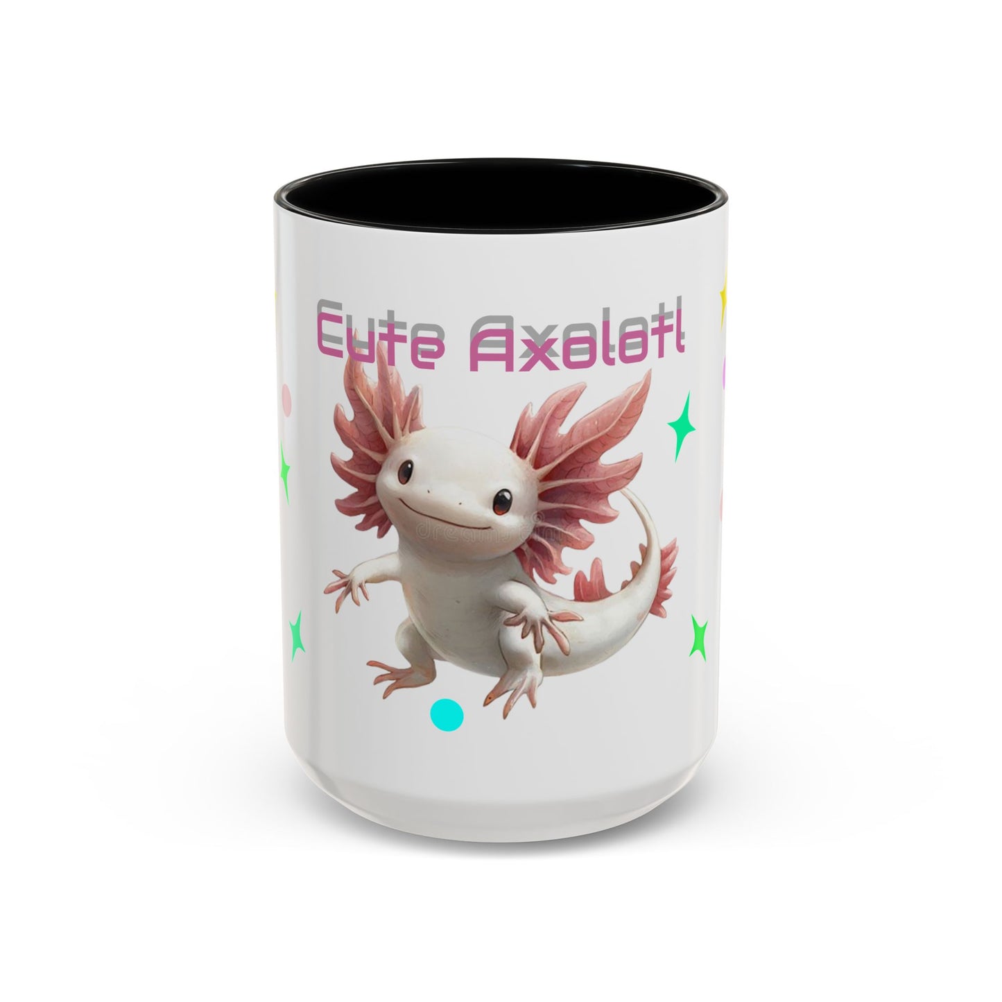 Cute Axolotl Accent Coffee Mug - Fun Gift for Kids, Animal Lover, Unique Decor, Birthday, Everyday Use