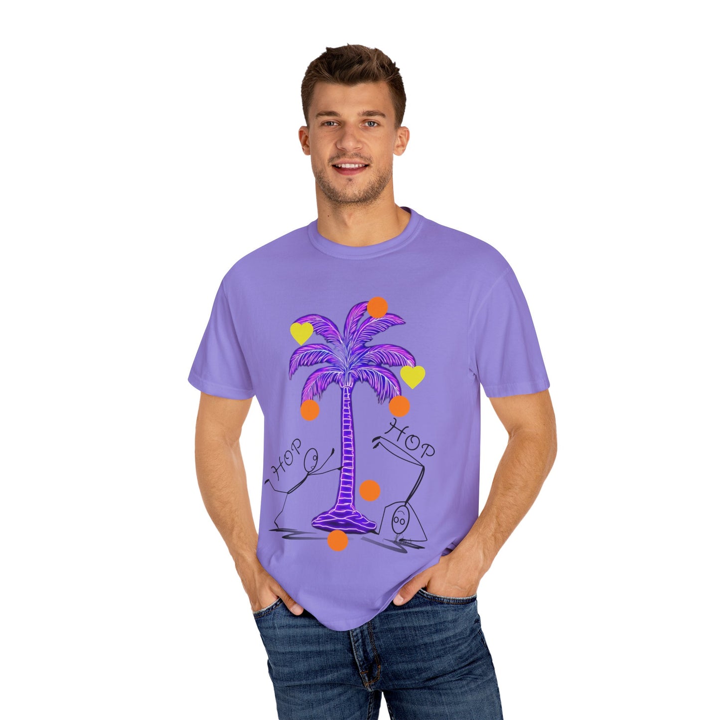 Vibrant Palm Tree Unisex T-Shirt, Casual Summer Wear, Gift for Beach Lovers, Fun Graphic Tee, Vacation Outfit, Artistic Summer Style