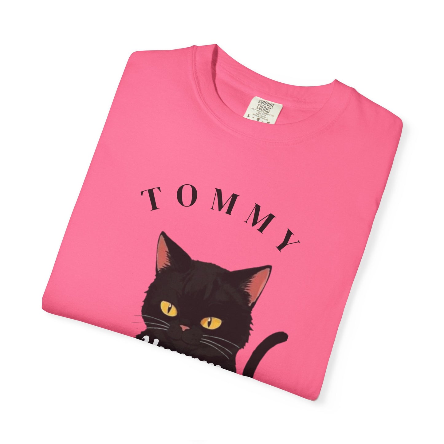 Funny Cat T-Shirt - Tommy the Cat Eats Spaghetti, Gift for Cat Lovers, Cute Pet Apparel, Relaxed Summer Tee, Cat-Themed Clothing