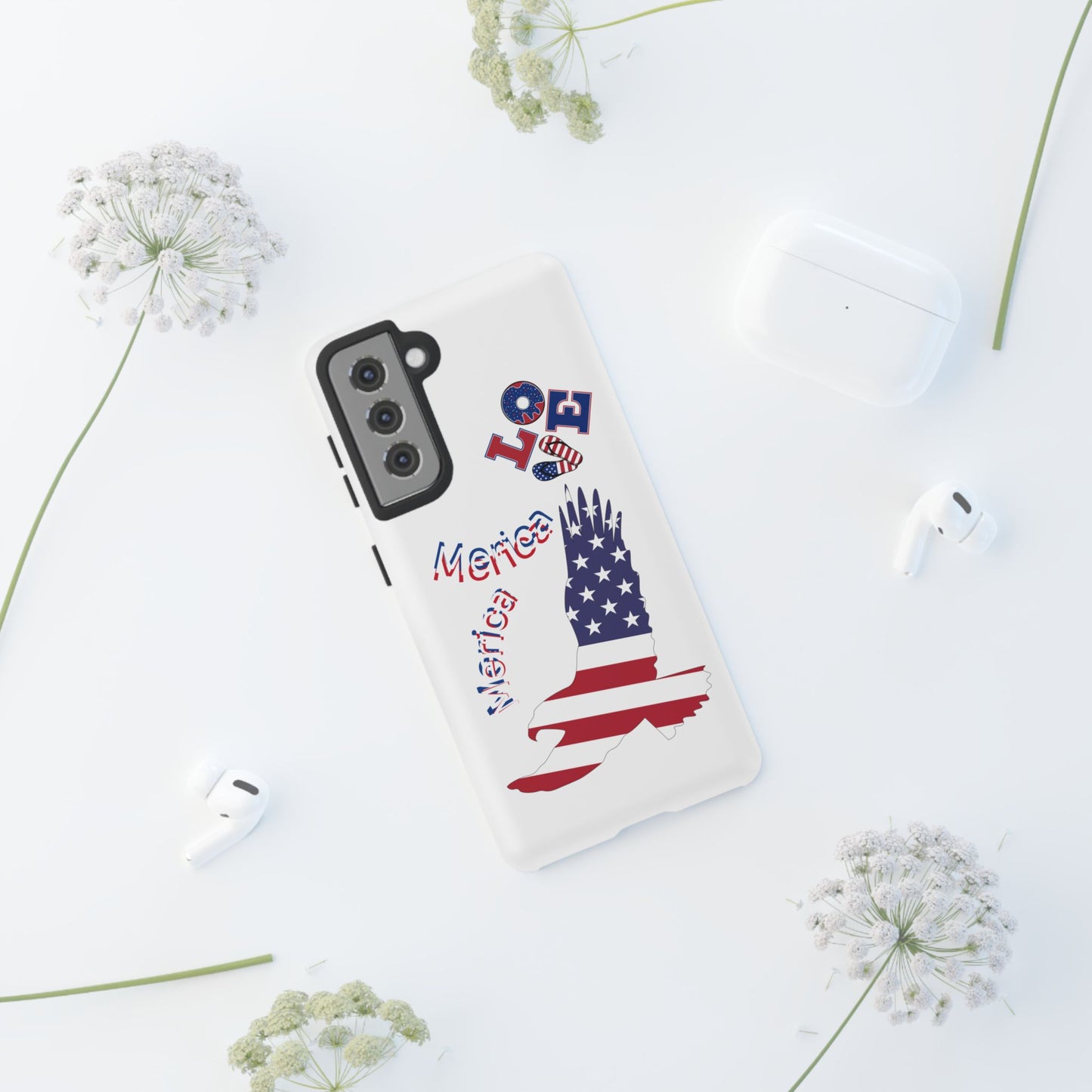Patriotic Phone Case, Love America Design, American Flag Accessory, Perfect Gift for Veterans, Independence Day, Memorial Day