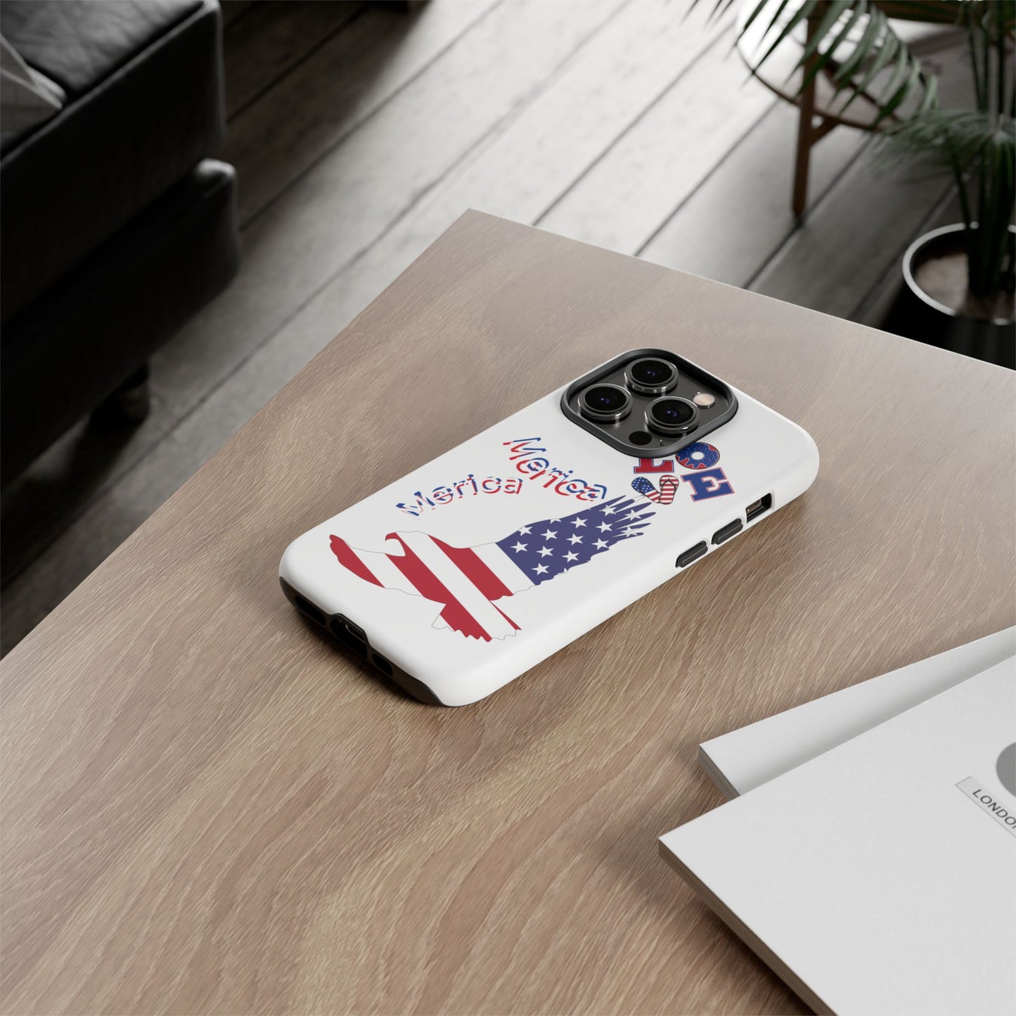 Patriotic Phone Case, Love America Design, American Flag Accessory, Perfect Gift for Veterans, Independence Day, Memorial Day