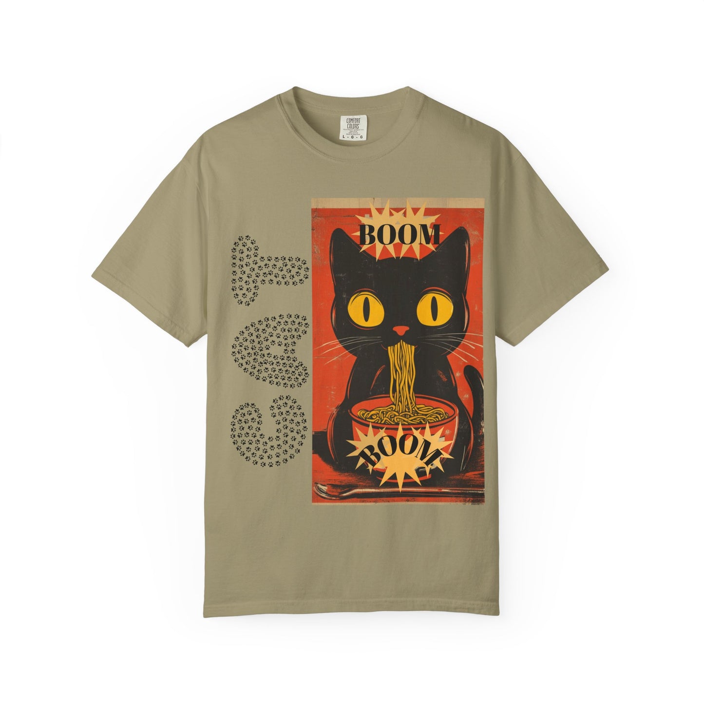 Noodle Cat Graphic Tee, Cute Cat T-Shirt, Animal Lover Gift, Foodie Apparel, Funny Gift for Her, Relaxed Fit Unisex Shirt