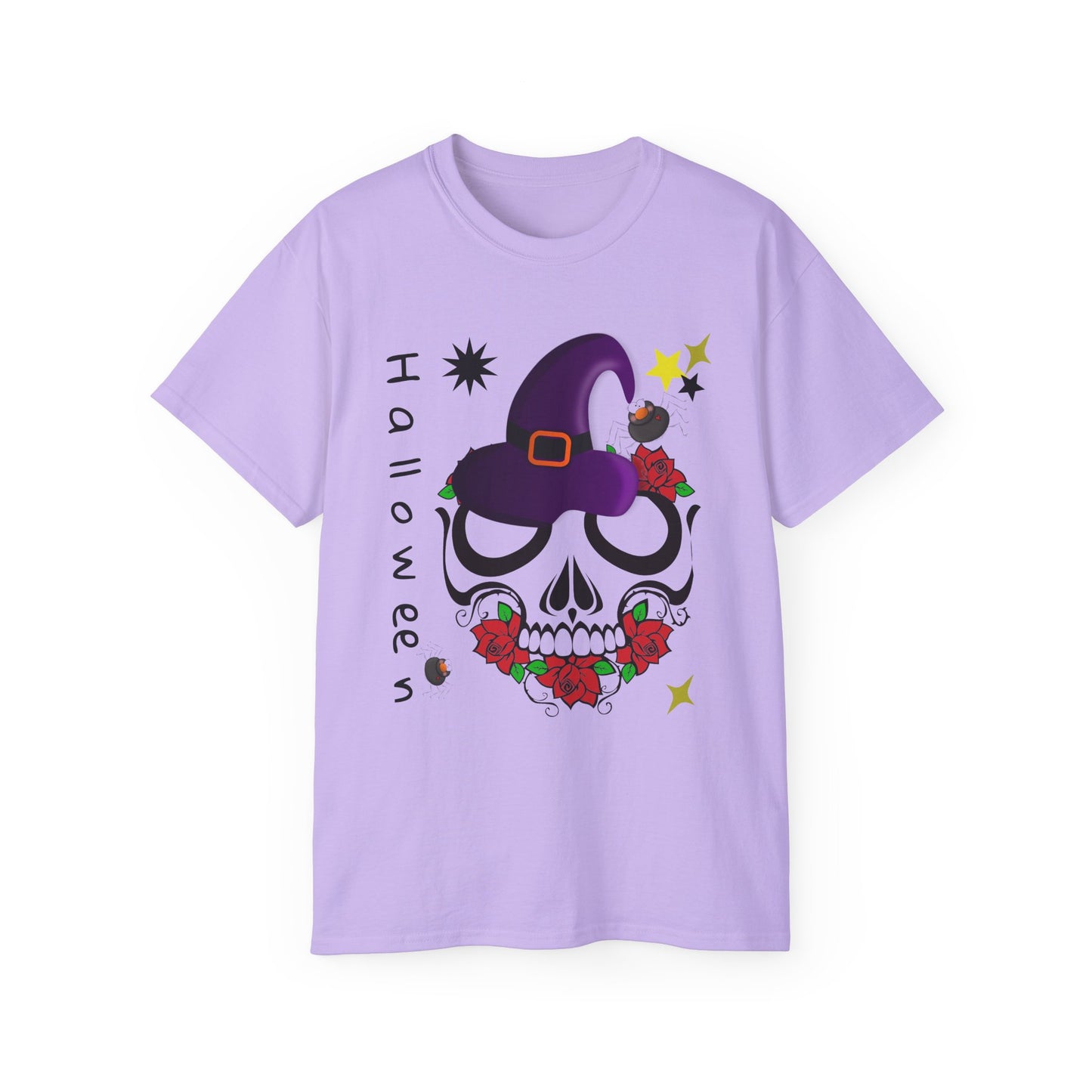 Skull & Rose Halloween T-Shirt – Spooky Friday October 31, 2025 Tee | USA Gothic Horror Style Rose Graphic Tee, Floral Skull T-Shirt, Gift for Halloween, Festival Apparel