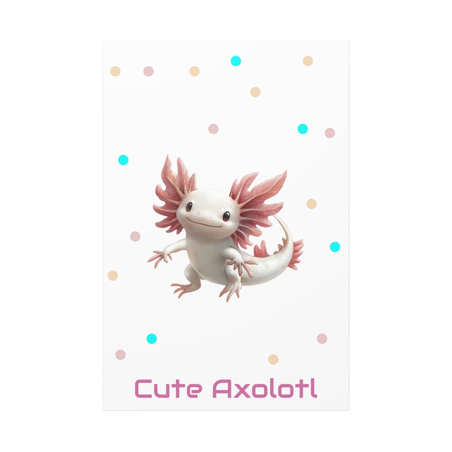 Whimsical Axolotl Canvas Art, Nursery Decor, Cute Wall Art, Kid's Room Decoration, Gift for Animal Lovers, Playful Home Accent