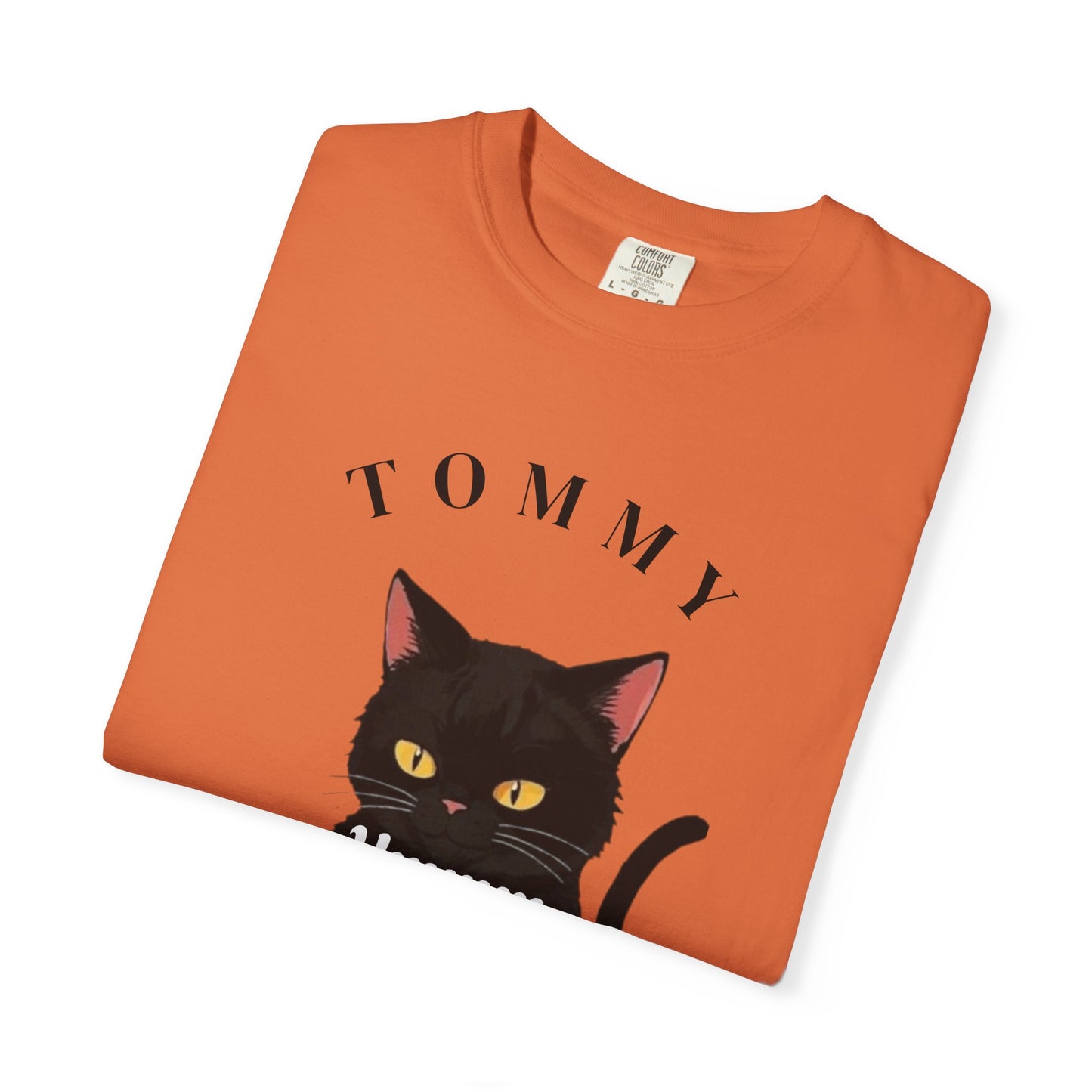 Funny Cat T-Shirt - Tommy the Cat Eats Spaghetti, Gift for Cat Lovers, Cute Pet Apparel, Relaxed Summer Tee, Cat-Themed Clothing