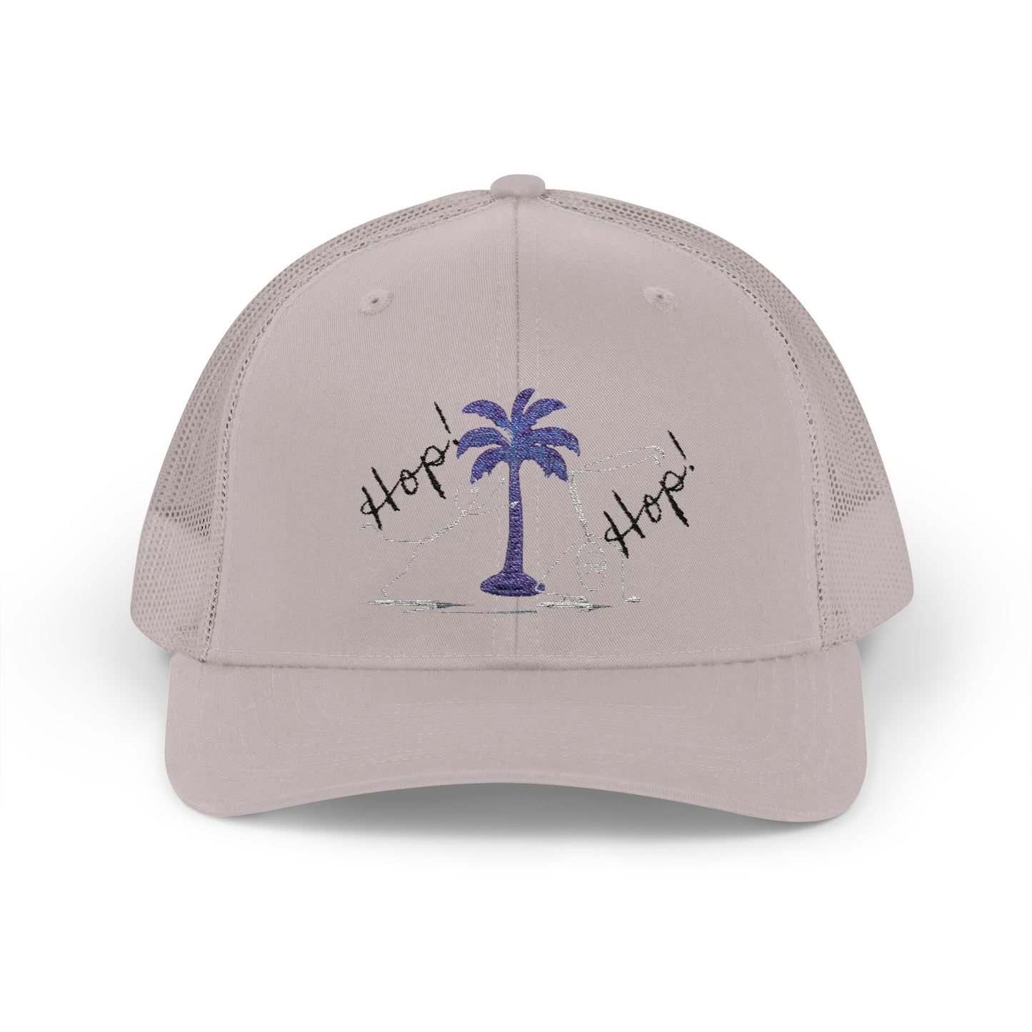 Vibrant Palm Tree Trucker Cap, Summer Hat, Casual Cap, Beach Accessory, Gift for Trendy Friends, Outdoor Gear