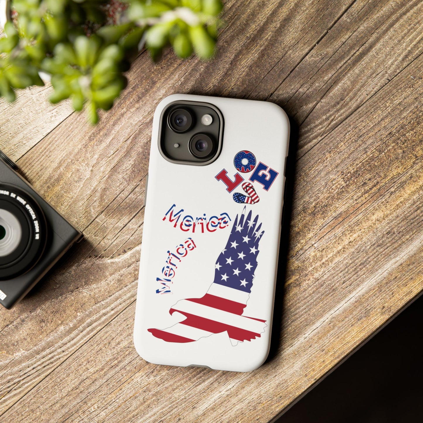 Patriotic Phone Case, Love America Design, American Flag Accessory, Perfect Gift for Veterans, Independence Day, Memorial Day