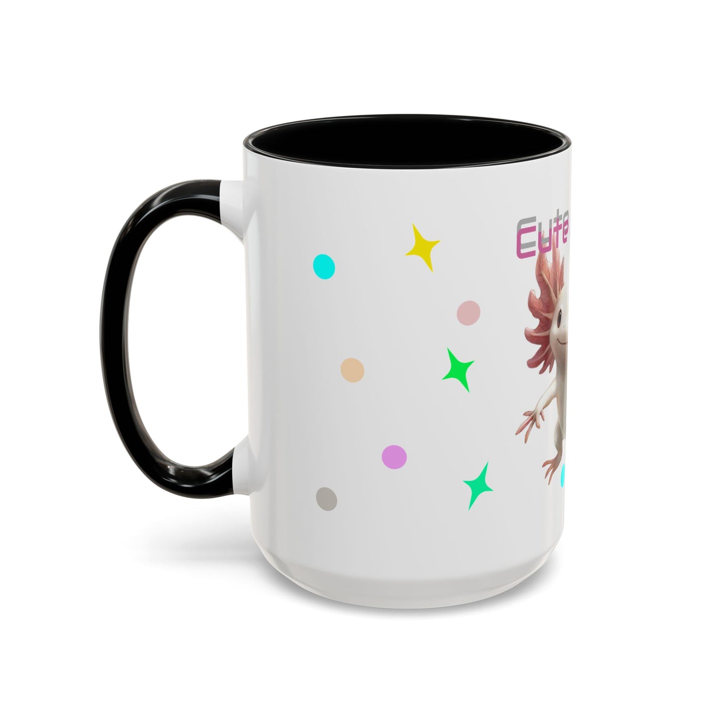 Cute Axolotl Accent Coffee Mug - Fun Gift for Kids, Animal Lover, Unique Decor, Birthday, Everyday Use