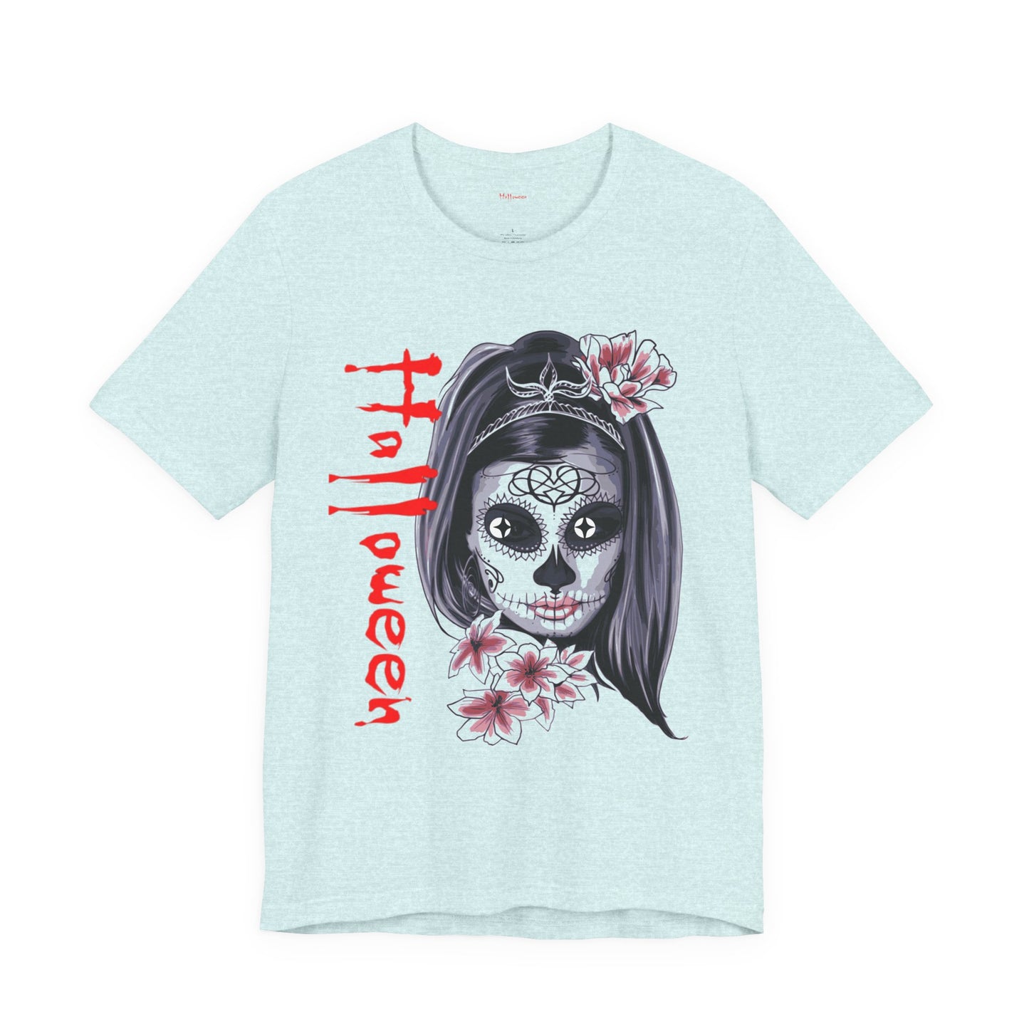 Halloween T-Shirt – Día de los Muertos Skull Shirt | Spooky October 31 Holiday Tee USA, Halloween Sugar Skull Tee, Unisex , Spooky Graphic Tee, Festival Wear