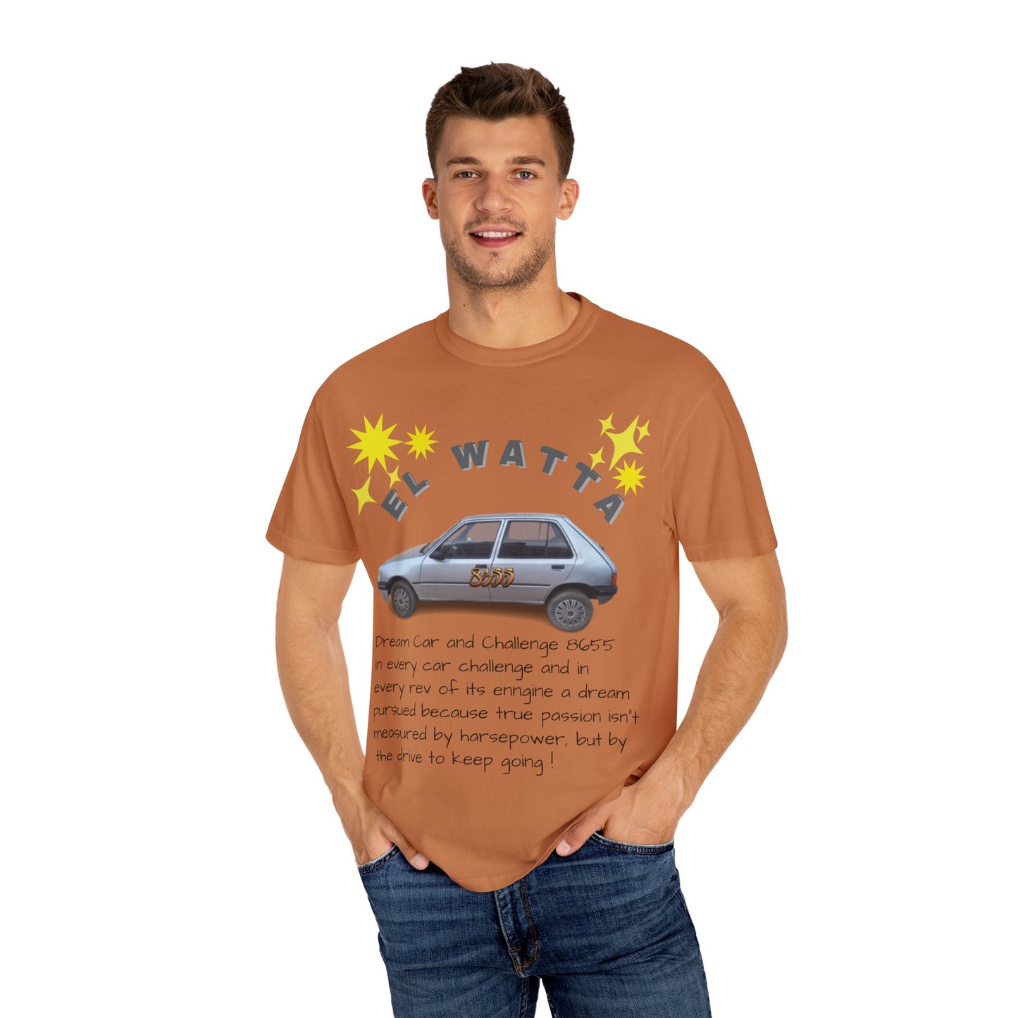El Watta Vintage Car T-shirt, Unique Design, Unisex Garment-Dyed Tee, Retro Car Lover Gift, Funny Auto Apparel, Unique Gift for Him or Her