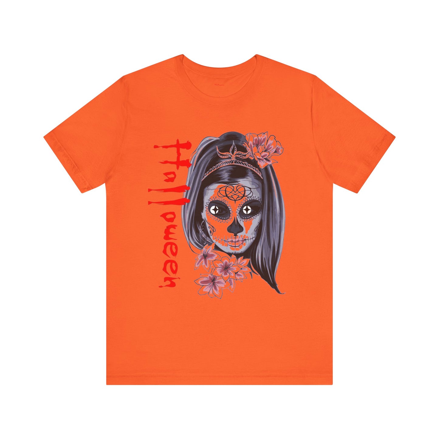 Halloween T-Shirt – Día de los Muertos Skull Shirt | Spooky October 31 Holiday Tee USA, Halloween Sugar Skull Tee, Unisex , Spooky Graphic Tee, Festival Wear