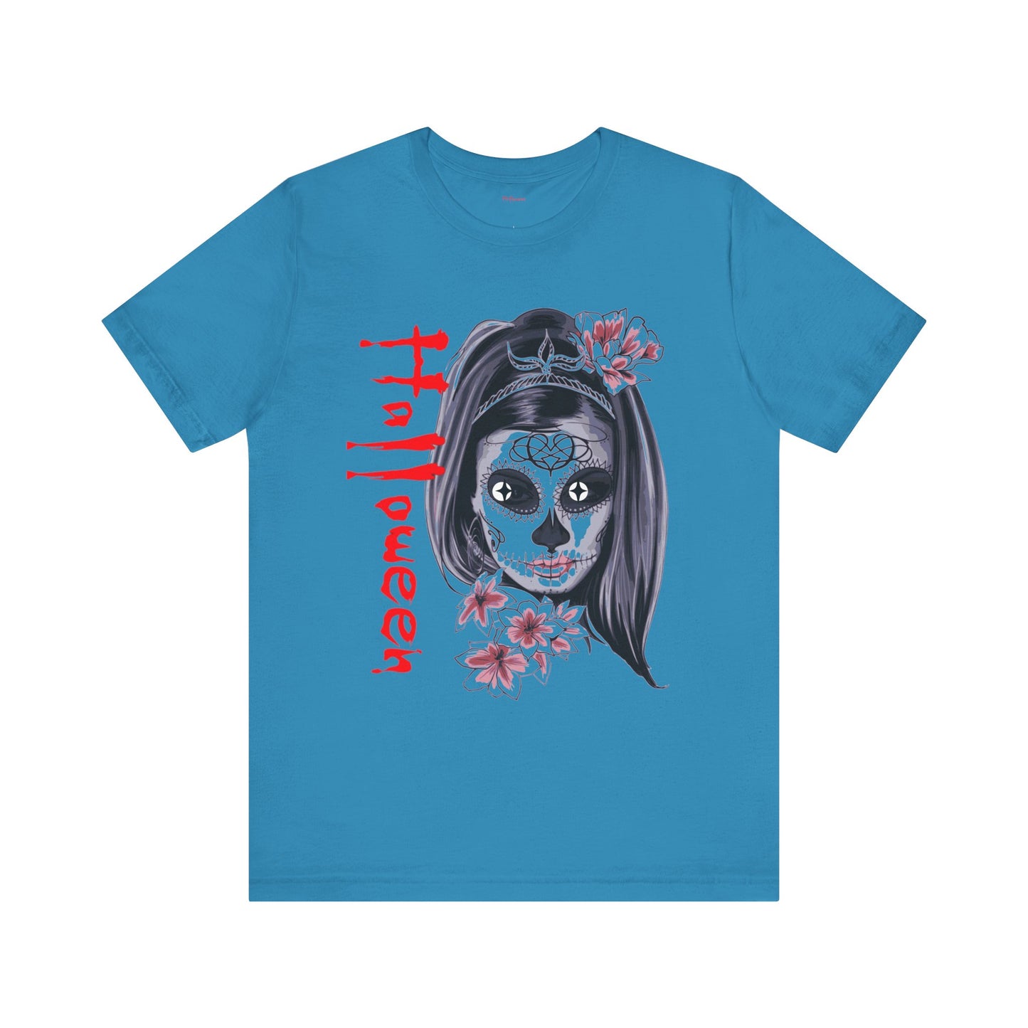 Halloween T-Shirt – Día de los Muertos Skull Shirt | Spooky October 31 Holiday Tee USA, Halloween Sugar Skull Tee, Unisex , Spooky Graphic Tee, Festival Wear